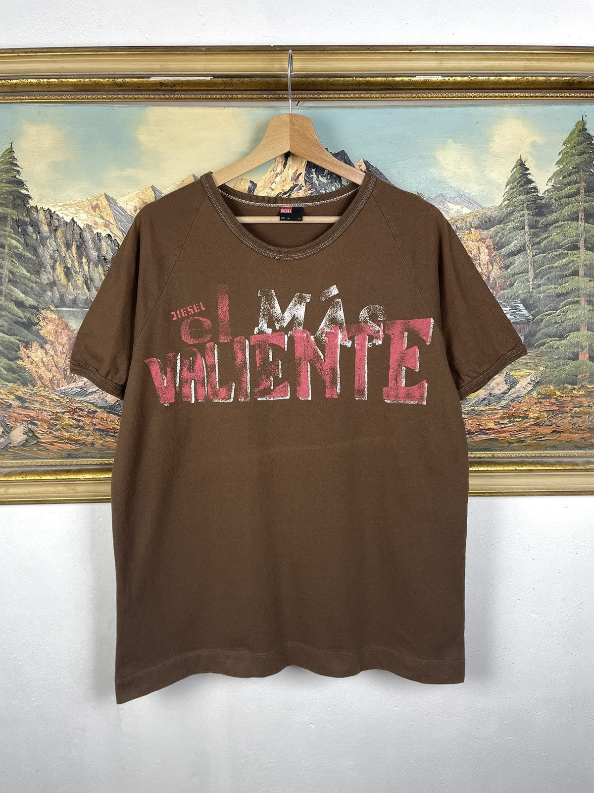 Diesel Diesel Vintage Y2k Brown T-shirt Tee Swag Drip Skate Size US XL / EU 56 / 4 - 1 Thumbnail