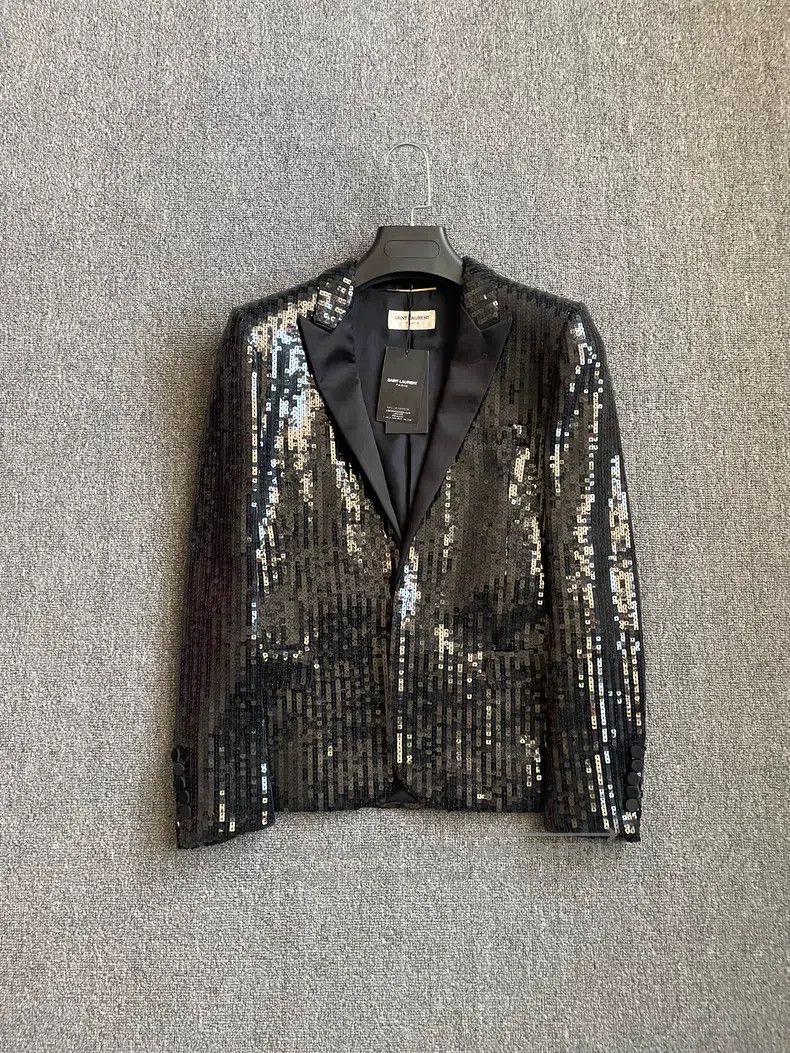 Saint Laurent Paris Saint Laurent Paris Black Scale Pattern Suit Size XS / US 0-2 / IT 36-38 - 1 Thumbnail