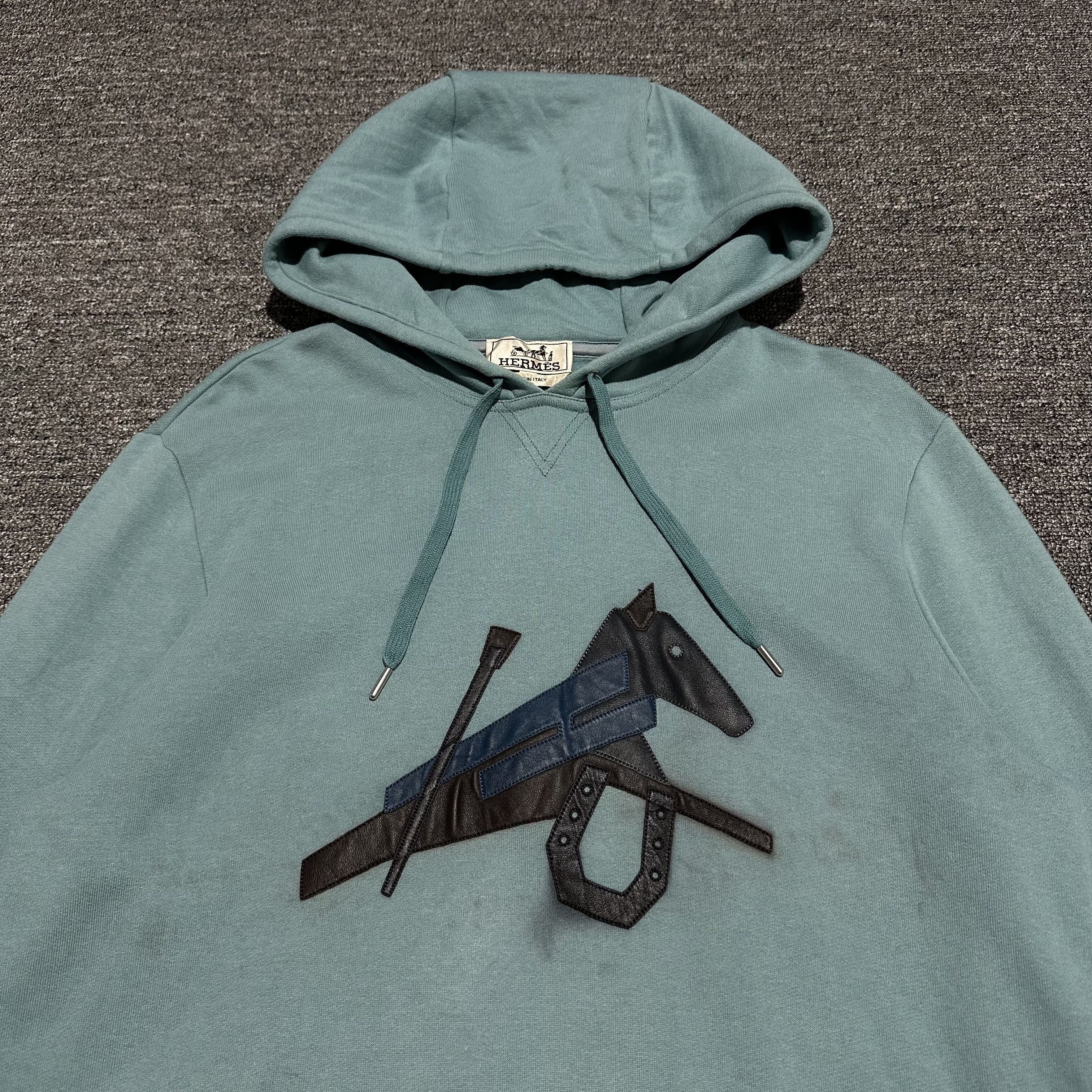 Hermes Hermes Runway Rare SS 2022 Leather Horse Hoodie Size US M / EU 48-50 / 2 - 2 Thumbnail