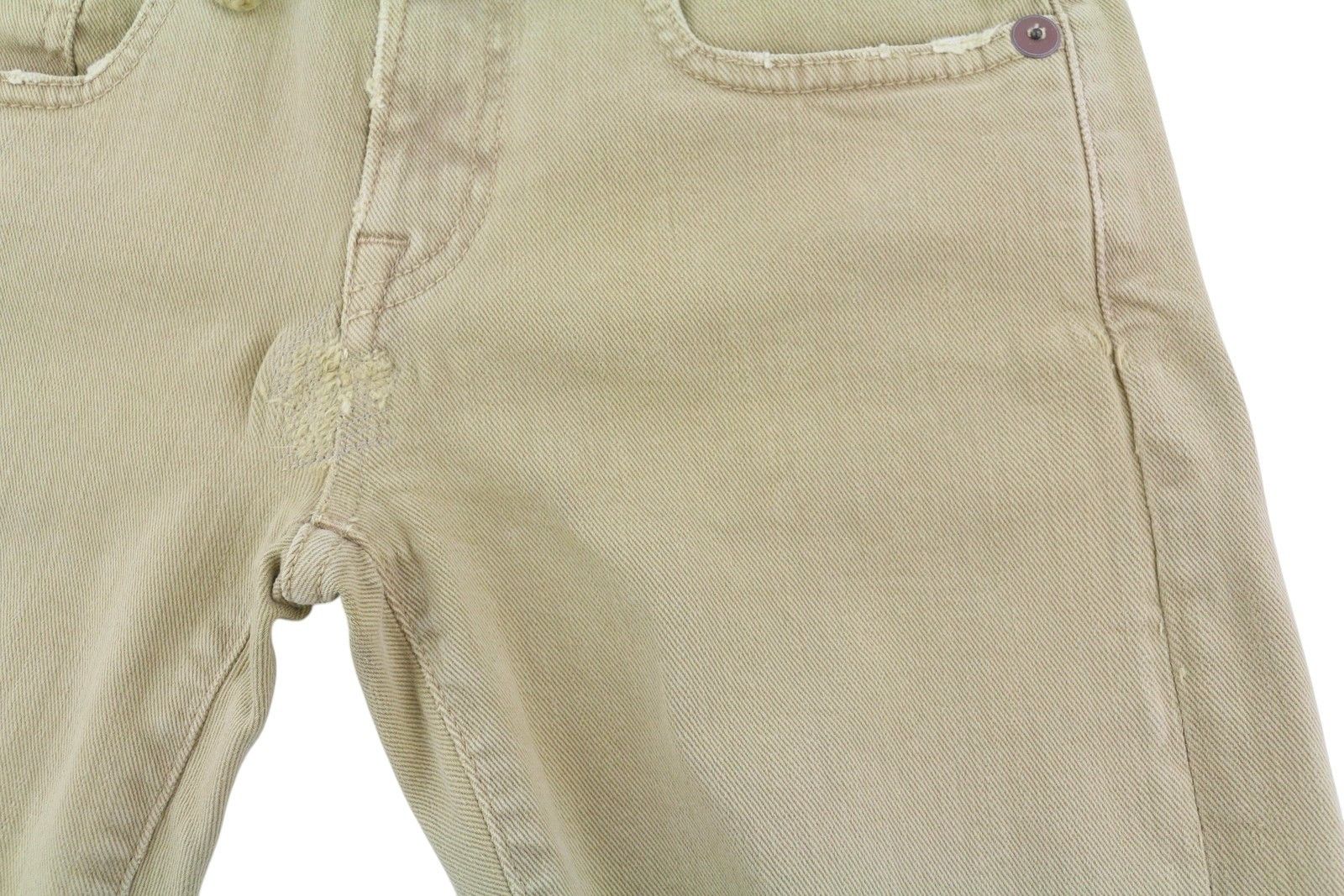 R13 BOY STRAIGHT 24 Khaki Stretchy Washed Ankle Logo 86292 Size 24" / US 00 / IT 34 - 12 Thumbnail