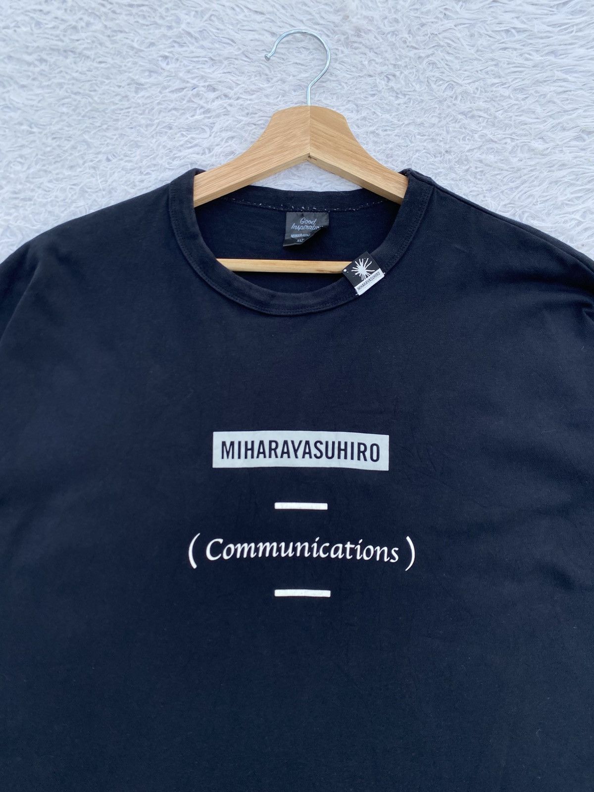 GU × Maison MIHARA YASUHIRO Rare Miharaya Suhiro (Communications) Black Tshirt Size US L / EU 52-54 / 3 - 6 Thumbnail