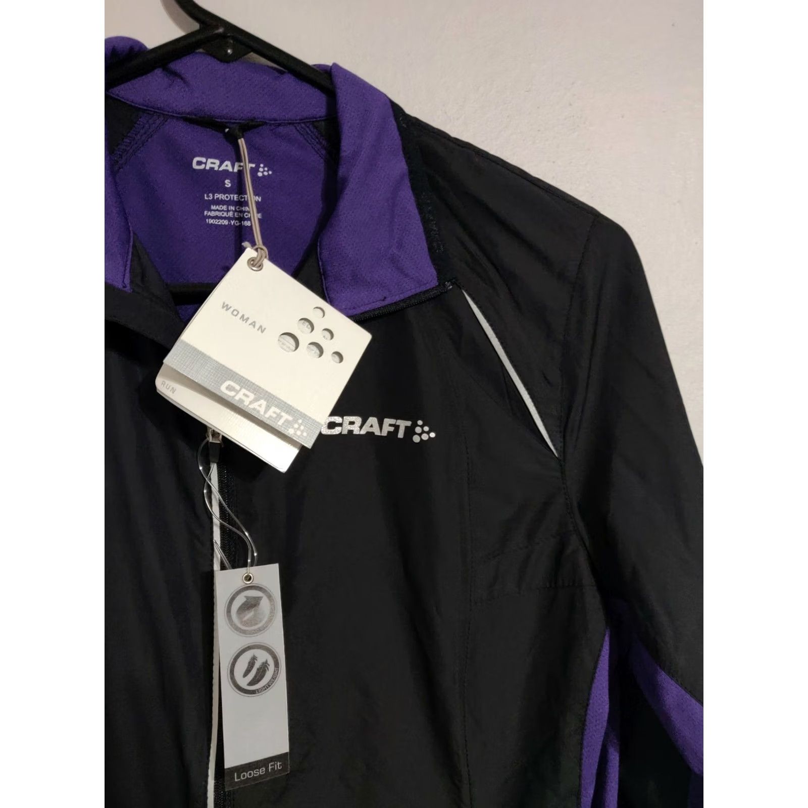 Vintage Craft Ladies Active Run Jacket S Black Purple L3 Protection Zip Womens Size S / US 4 / IT 40 - 2 Thumbnail