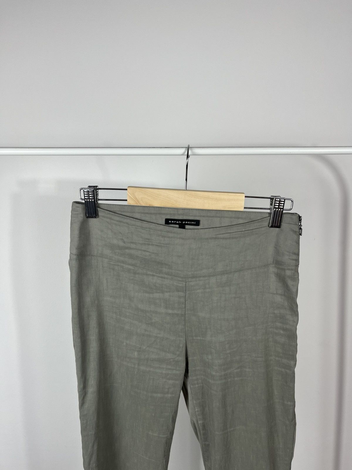 Sarah Pacini Sarah Pacini Linen Stretch Slim Pants Made in Italy Size 0 Size 25" / US 0 / IT 36 - 2 Thumbnail