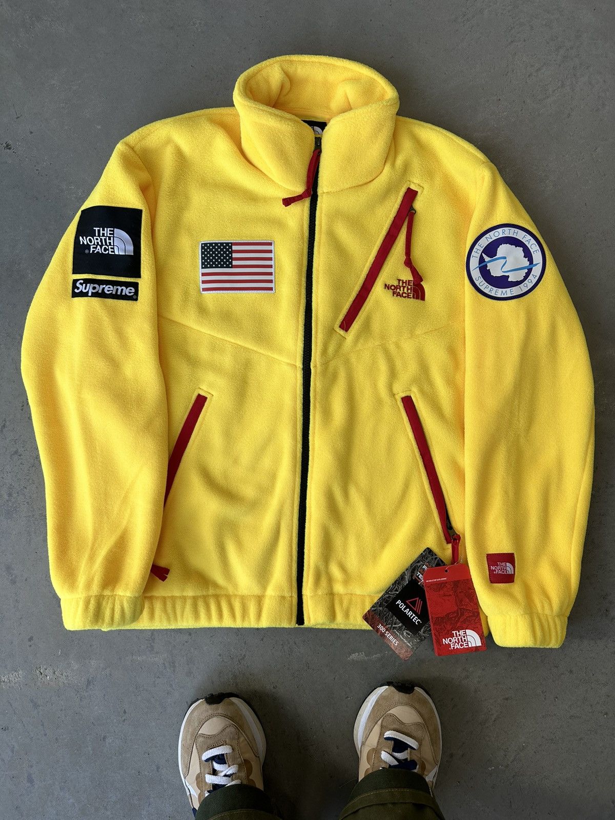 image of Supreme The North Face Trans Antarctica Expedition Fleece in Yellow, Men's (Size Medium)