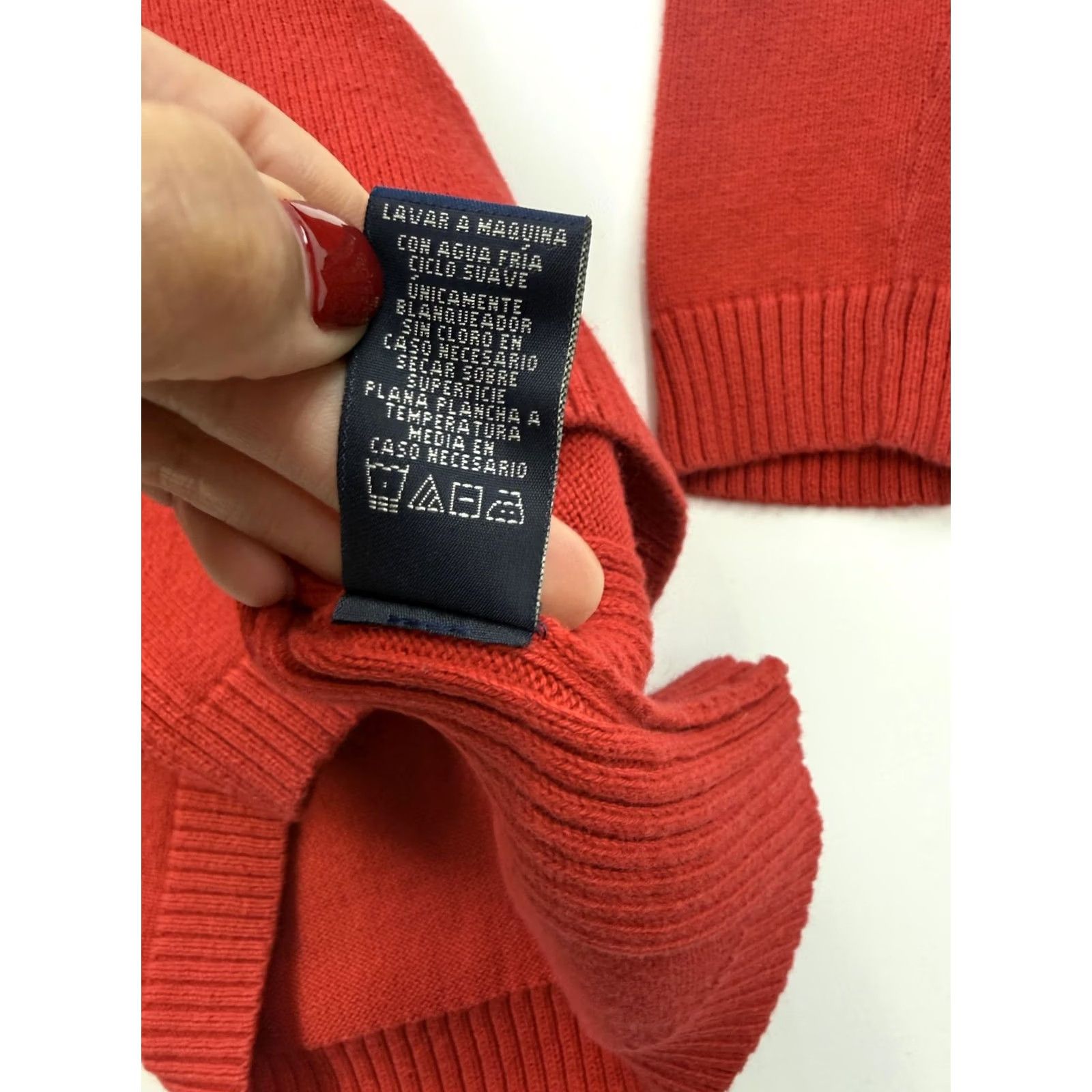 Ralph Lauren Polo Jeans Sweater Womens Large Red Turtleneck Cotton Knit Pullover Ralph Lauren Size L / US 10 / IT 46 - 5 Thumbnail