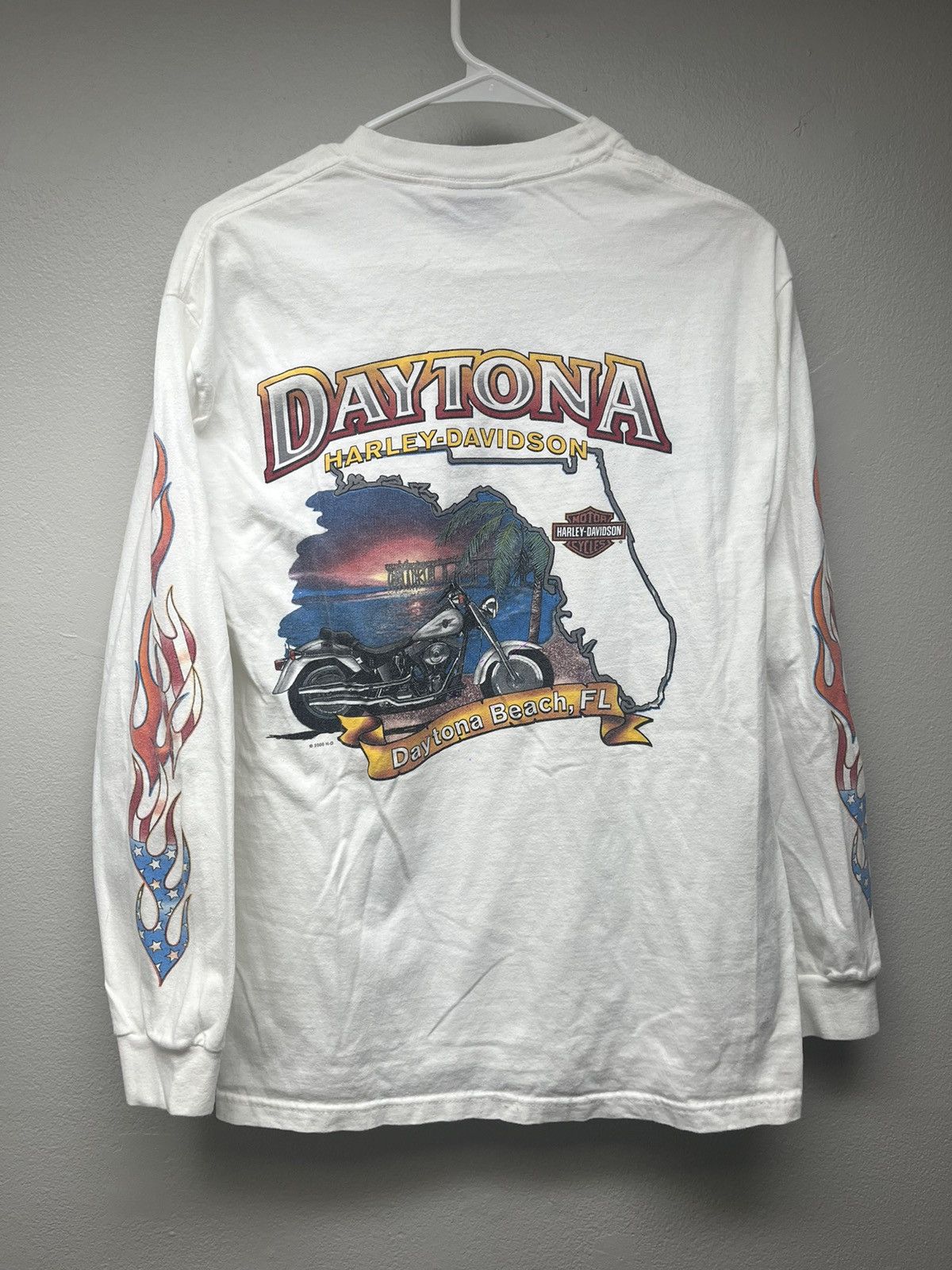 Harley Davidson 01 Harley Davidson USA Flag Flame Daytona Beach Longsleeve Size US M / EU 48-50 / 2 - 2 Thumbnail