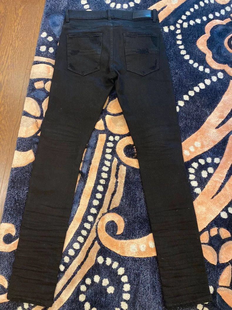 Amiri Amiri 16OG old-style mx1 patchwork leather denim pants Size US 29 - 2 Thumbnail