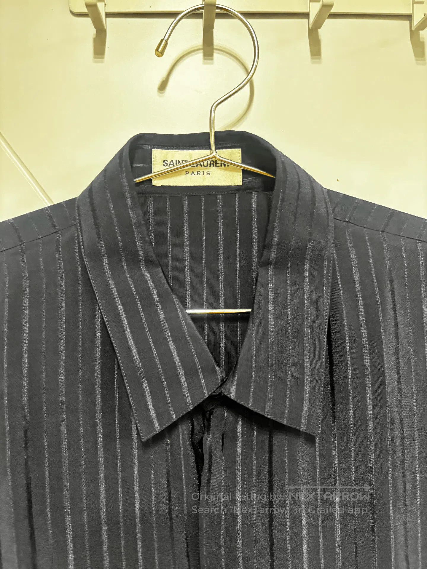 Saint Laurent Paris YSL Saint Laurent Dark Blue Sleeveless Silk Shirt. Size S / US 4 / IT 40 - 2 Thumbnail