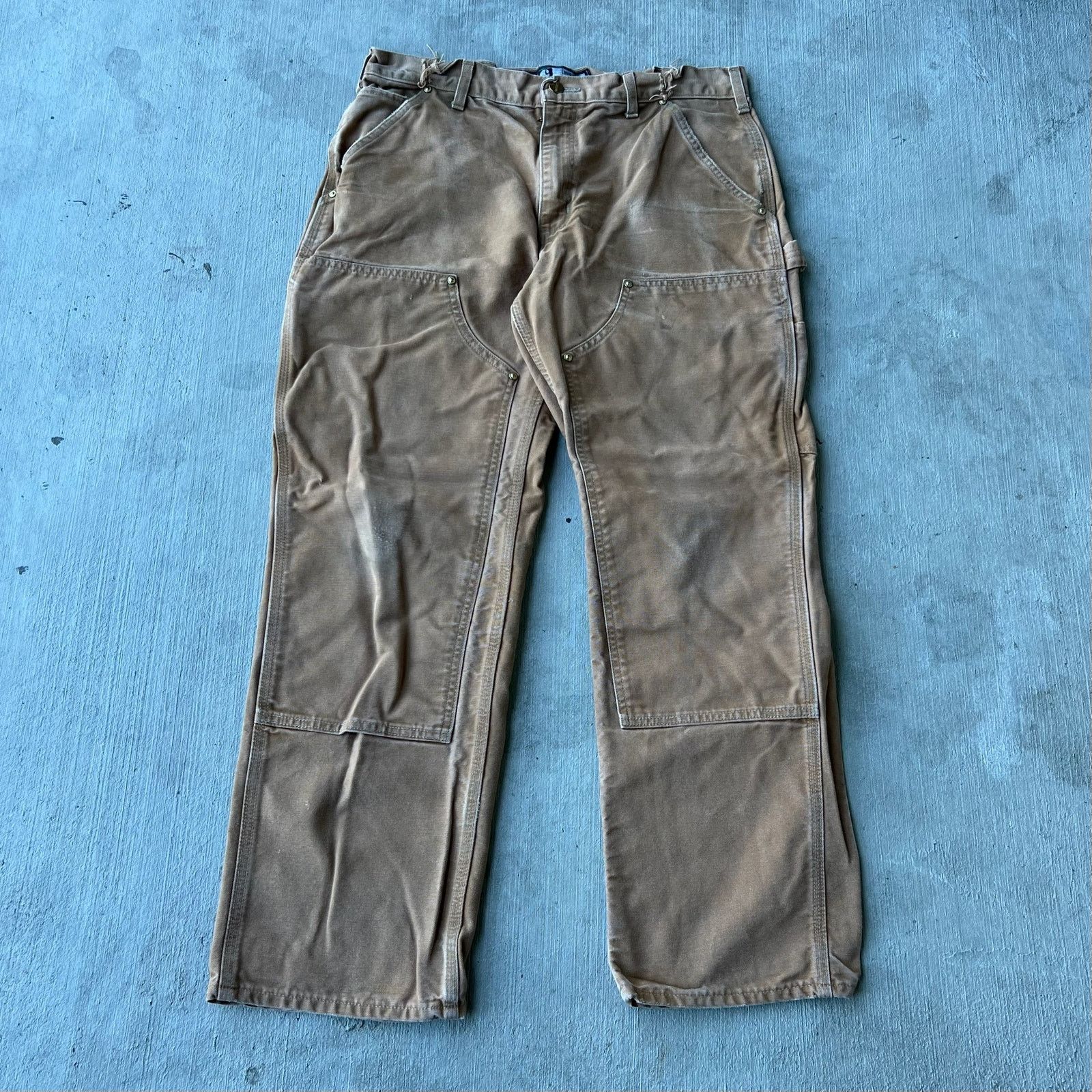 Carhartt × Vintage Carhartt brown double knee work wear carpenter pants Size US 32 / EU 48 - 1 Thumbnail