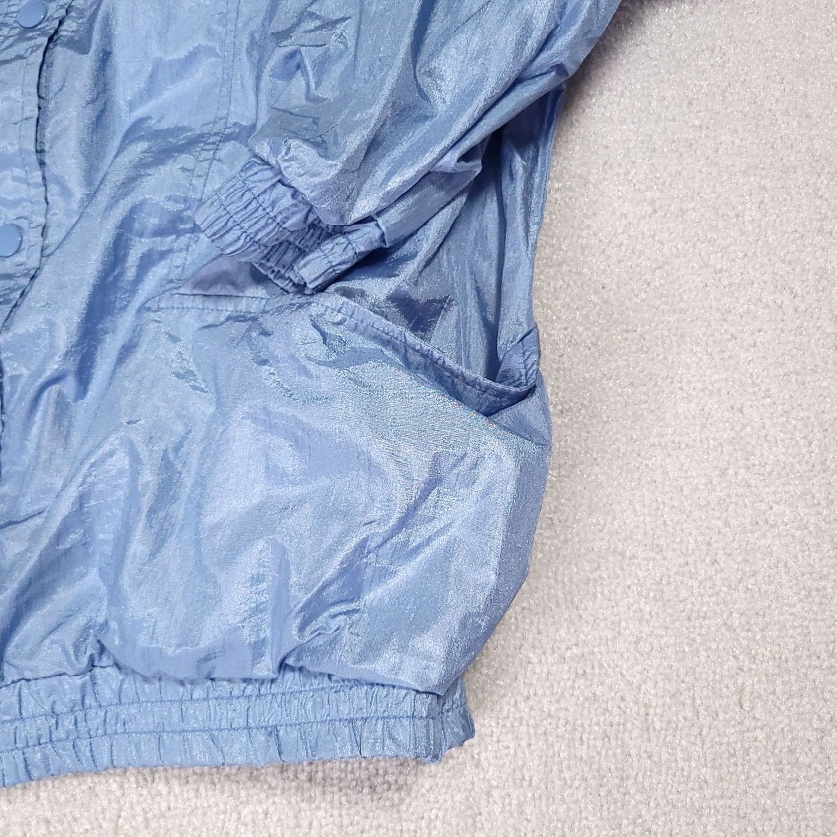 Tudor VINTAGE Tudor Court by Haband Lined Windbreaker Jacket Women XL Light Blue 80s Fall Winter Spring Casual Travel Windbreaker Size XL / US 12-14 / IT 48-50 - 4 Thumbnail