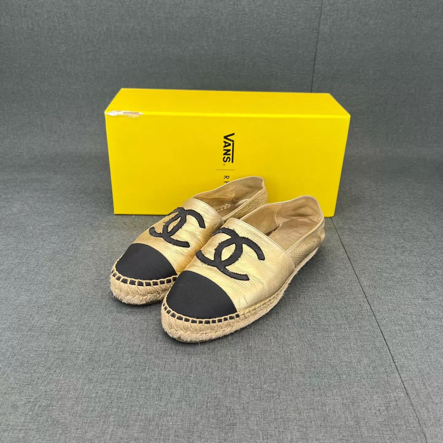 Chanel Chanel CC Logo Black & Gold Fisherman Shoes Size 38 With Box Size US 7.5 / IT 37.5 - 1 Thumbnail