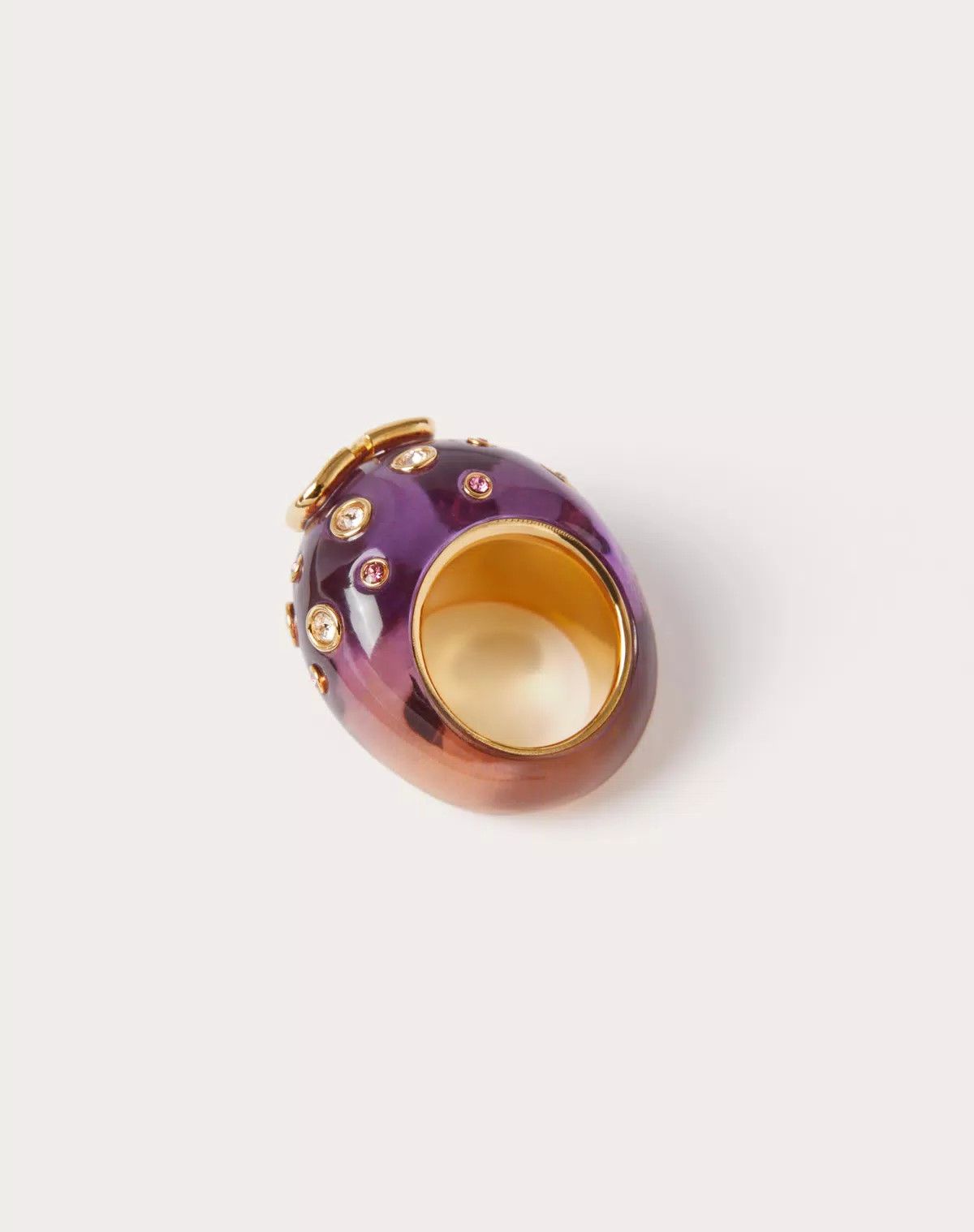 oc11z0725 Size:13/Light Ring In Metal And Resin in Purple