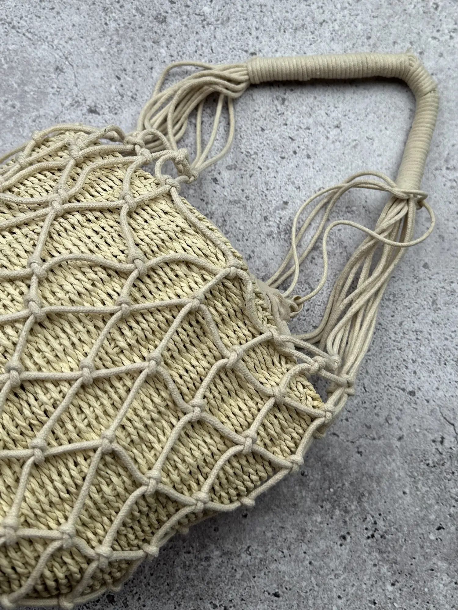 Vintage Vintage Knit Handle Bag C551(V295) Size ONE SIZE - 4 Thumbnail