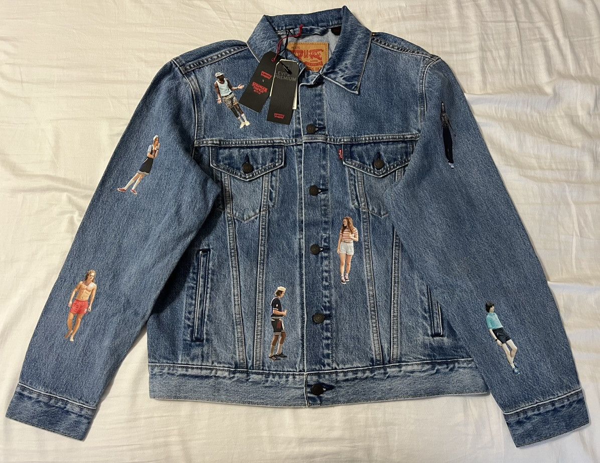 image of Levis Stranger Things Denim Jacket in Blue, Men's (Size Medium)