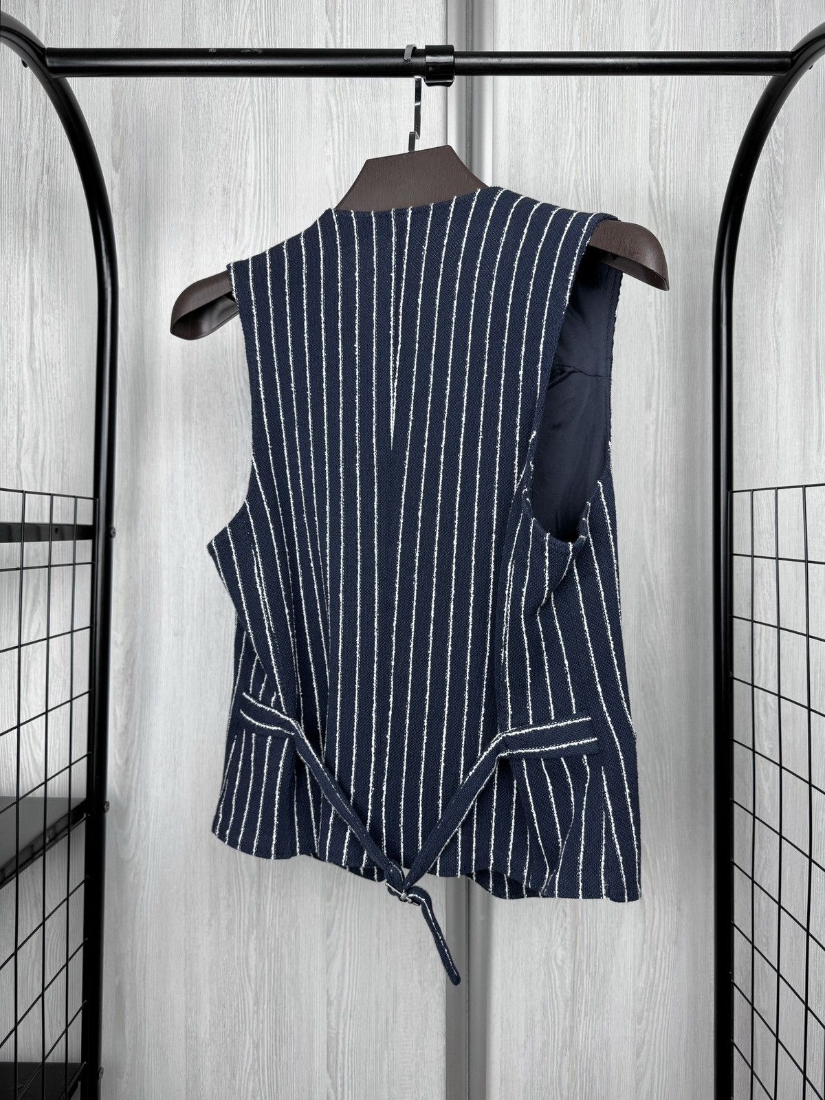 Other Windsor. Navy Blue pinstripe cotton linen waistcoat sz 36-38 Size 36R - 7 Thumbnail