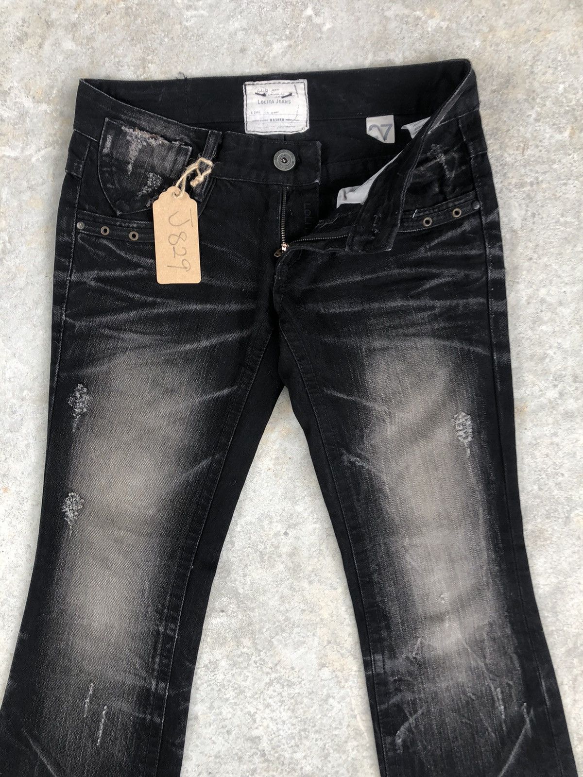 If Six Was Nine Rare Lolita Flared Jeans Distressed Jeans Size US 31 - 3 Thumbnail