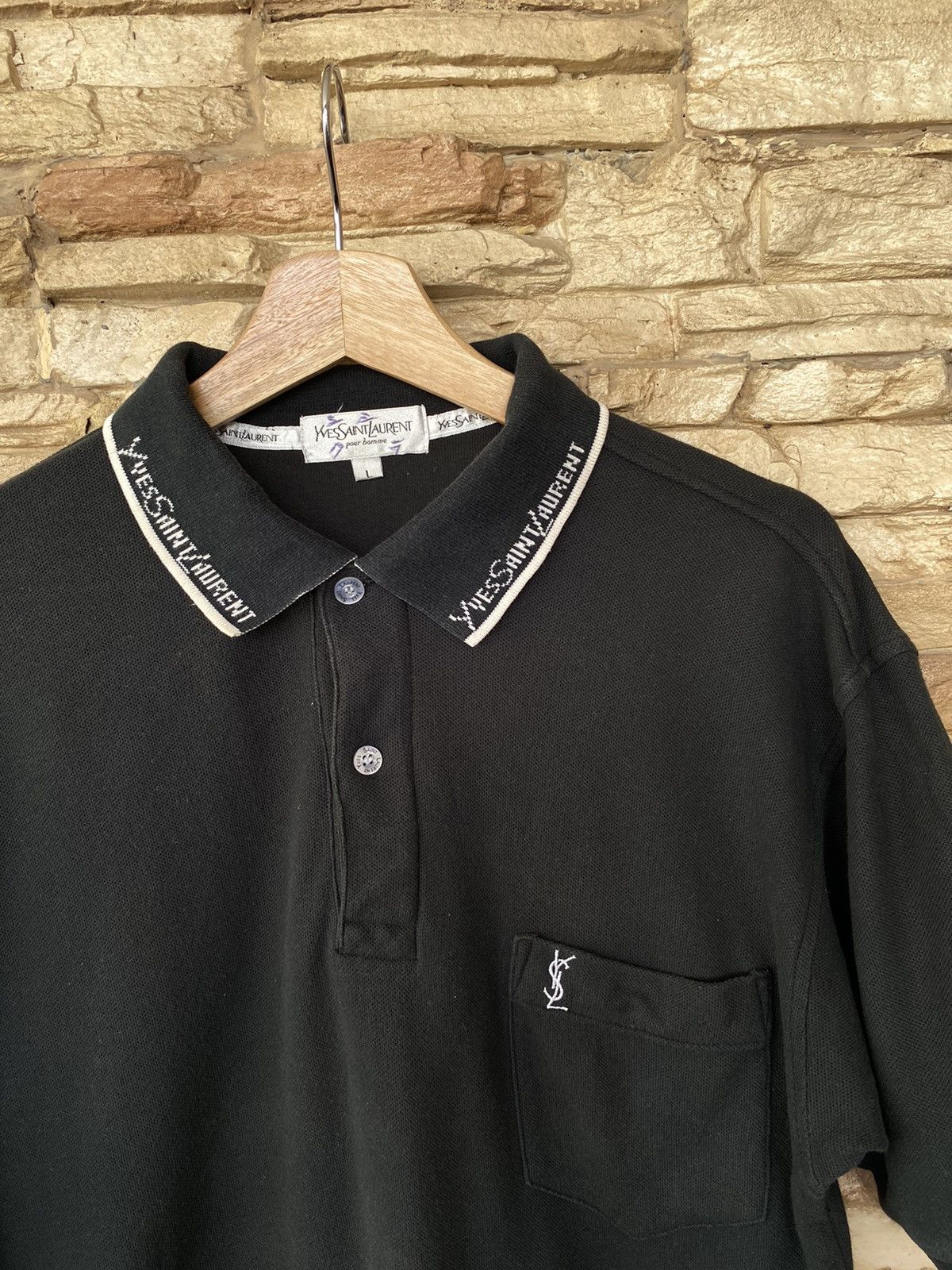 Yves Saint Laurent Vintage Yves Saint Laurent Pour Homme Polo Shirt Size US L / EU 52-54 / 3 - 1 Thumbnail