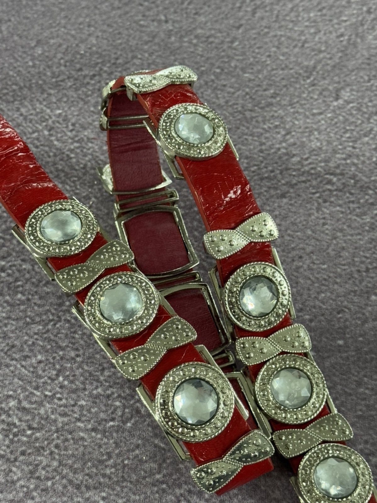 Hysteric Glamour Vintage Leather Belt with rhinestones and Glam design Size ONE SIZE - 5 Thumbnail