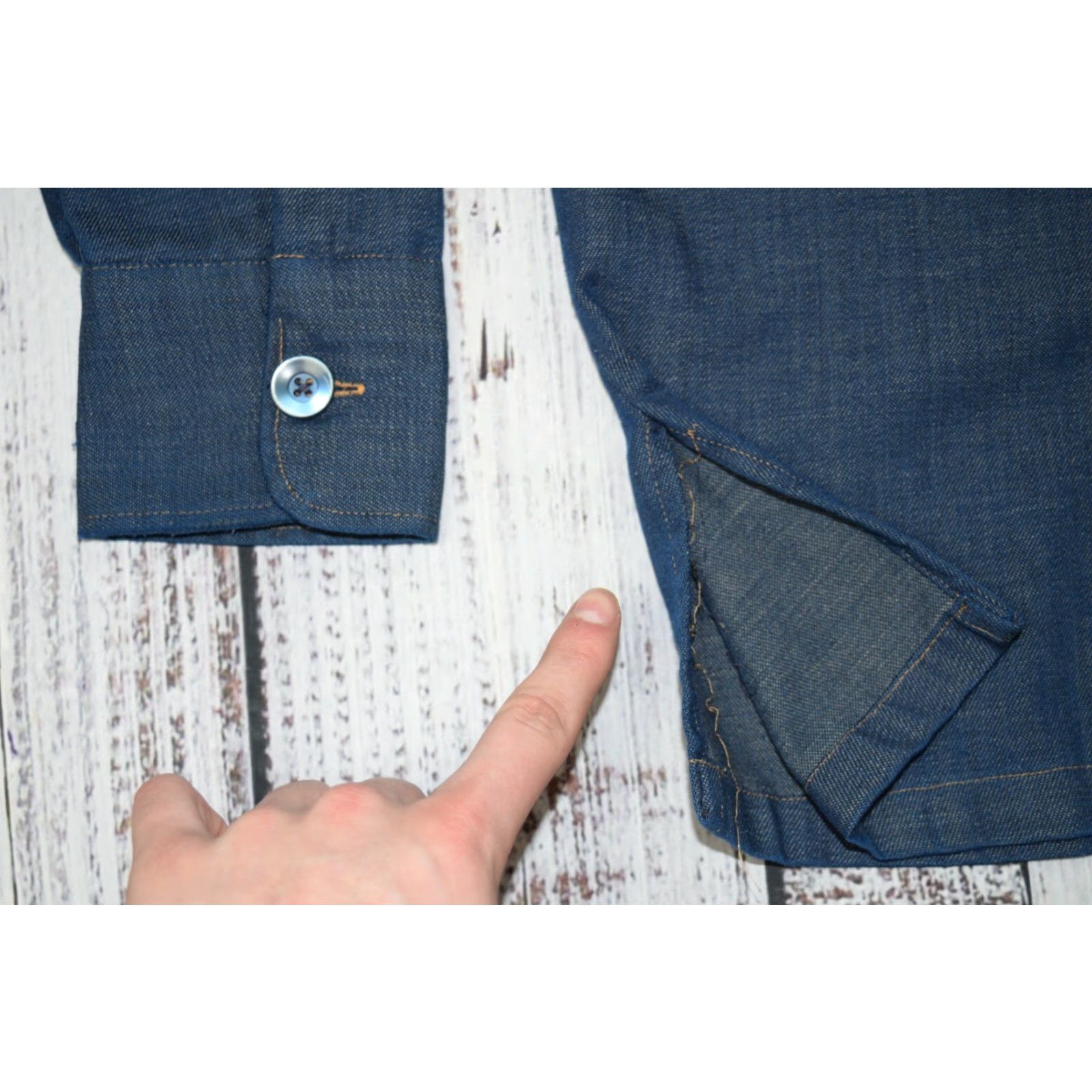 Denime Vintage H.I.S Women's 70s Denim Shirt Long Sleeve Collared Pockets Blue Size 5 Size S / US 4 / IT 40 - 4 Thumbnail