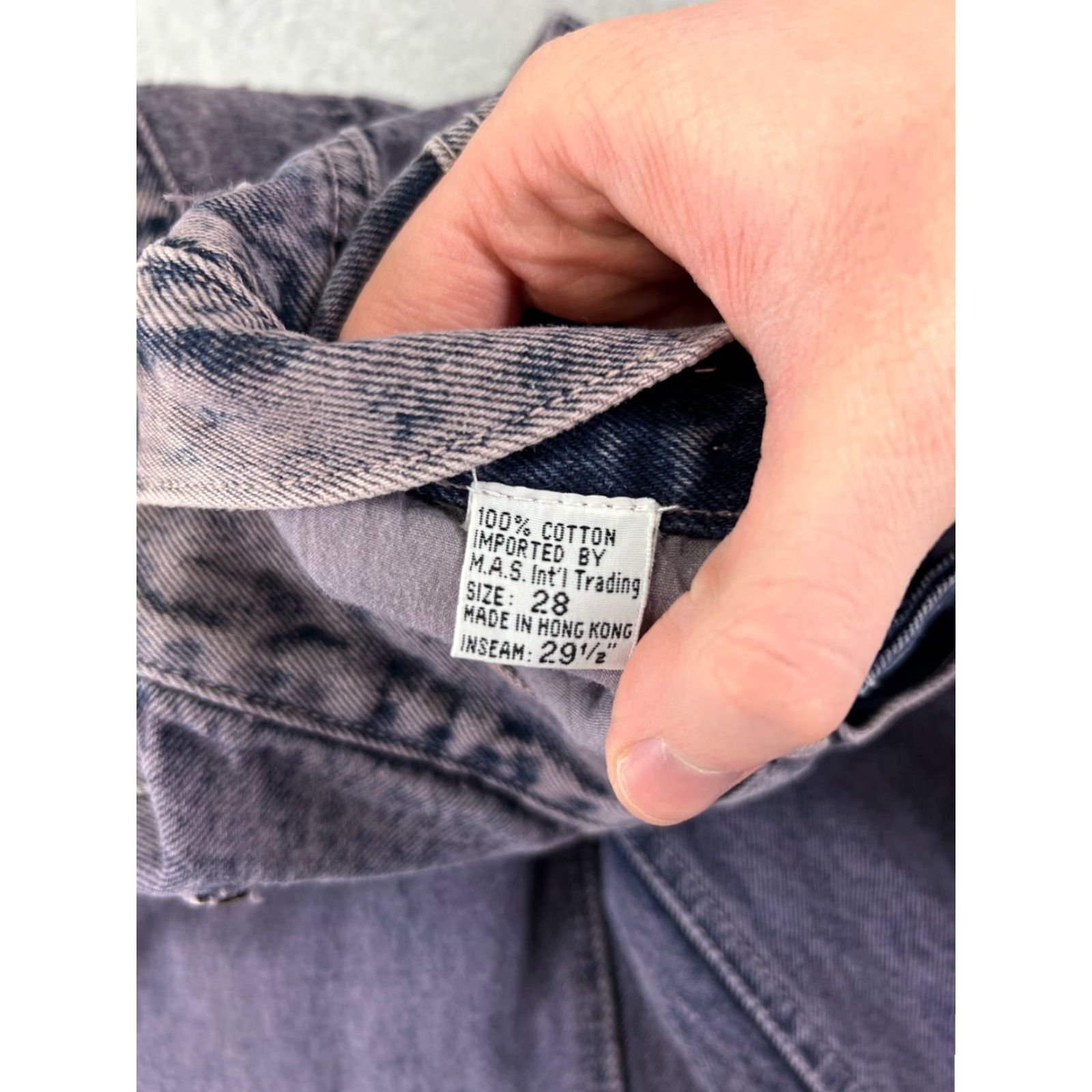 Denime VINTAGE Alkam Jeans Womens Purple Denim 28 80s 90s Hip Hop Button Fly Straight 5-Pocket Design Regular Stretch Cotton Denim Woman Clothes Shoes Size 28" / US 6 / IT 42 - 3 Thumbnail