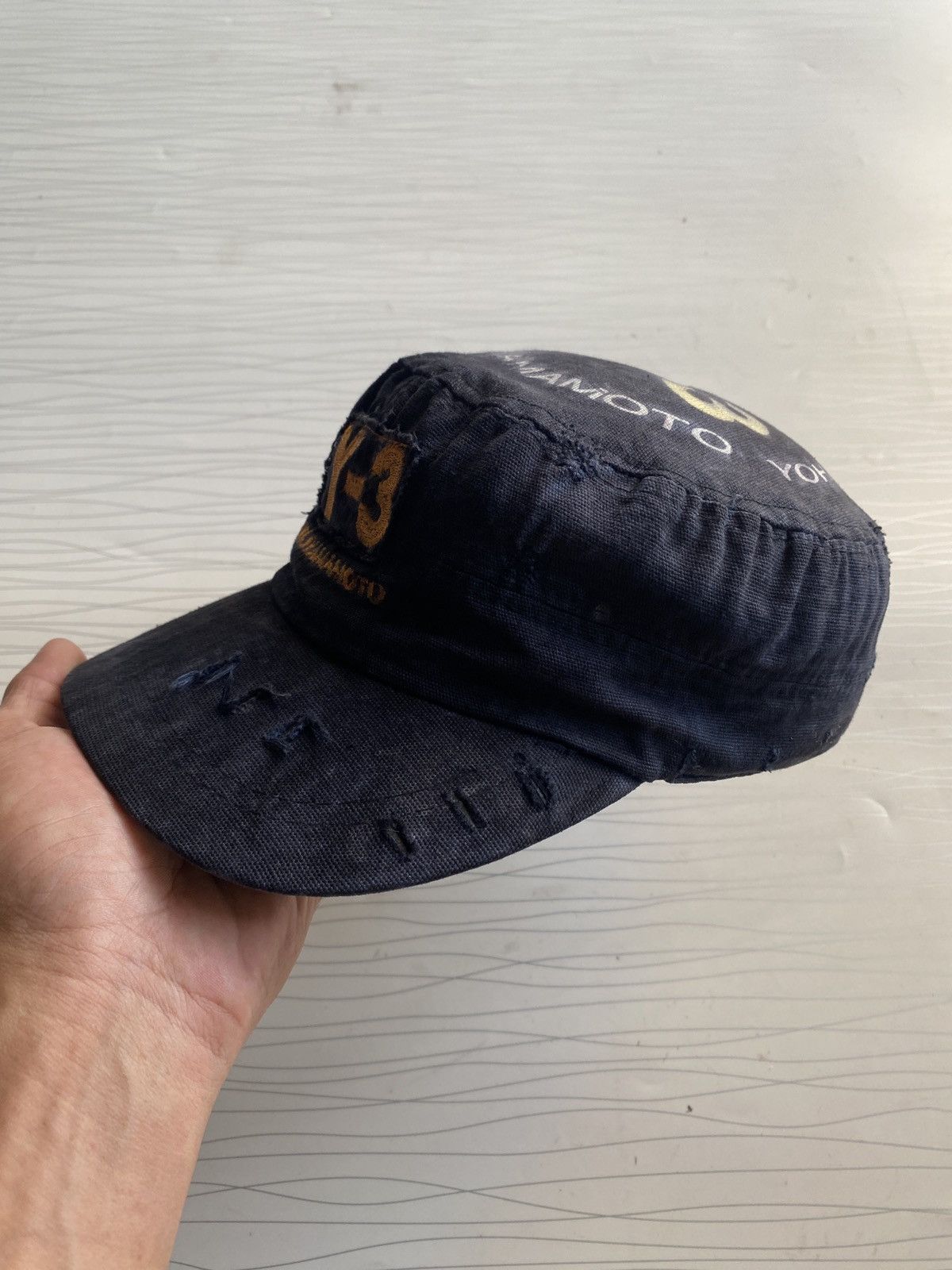 Yohji Yamamoto Vintage Distressed Yohji Yamamoto Cadet Patrol Cap Size ONE SIZE - 3 Thumbnail