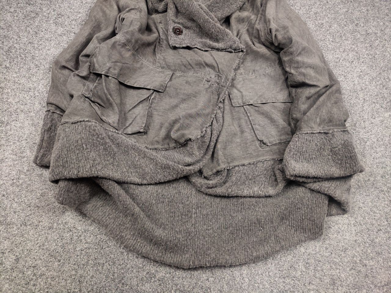 Other Grizas Design Garment Dyed Gray Oversized Jacket Silk Wool Size M / US 6-8 / IT 42-44 - 5 Thumbnail