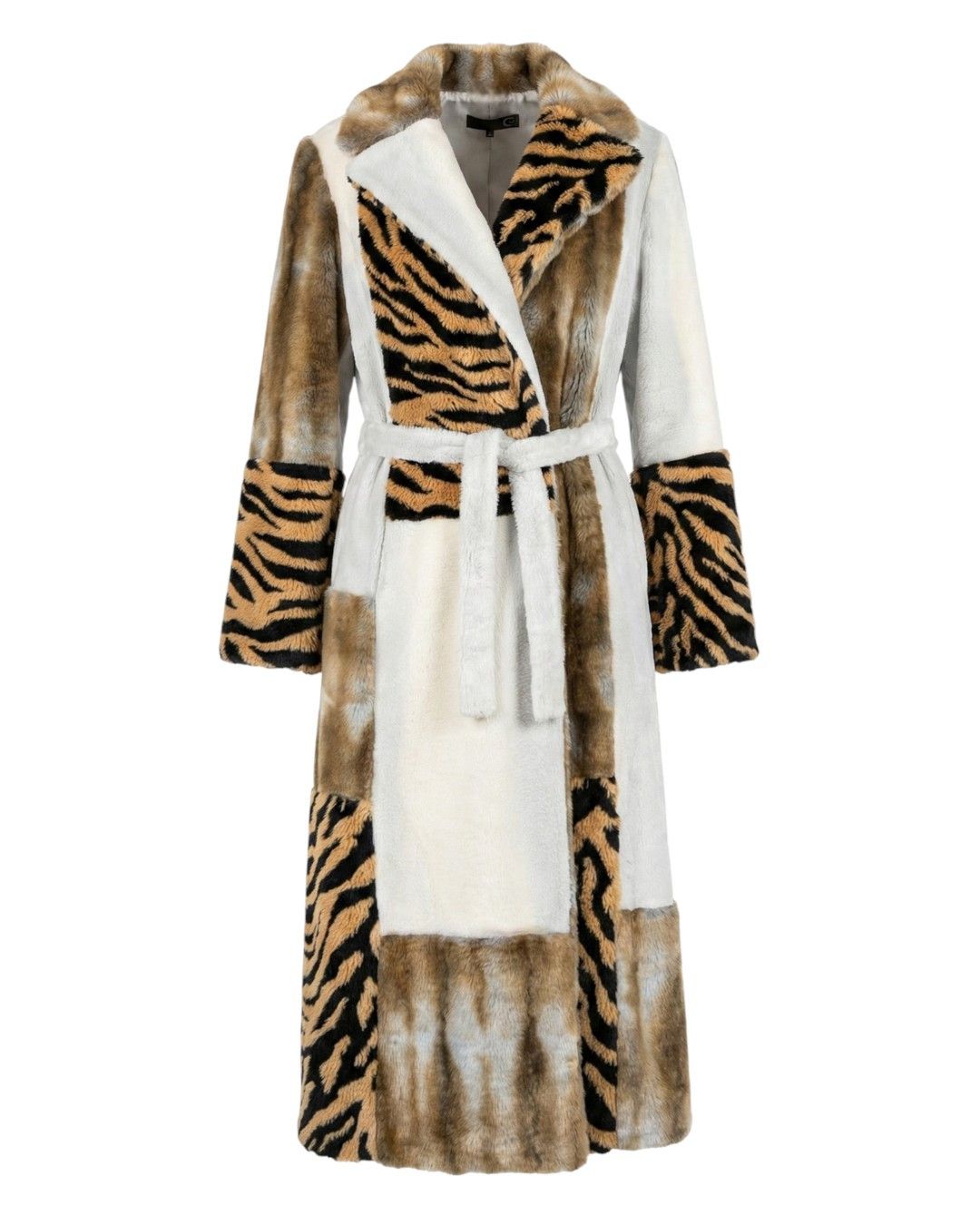 Roberto Cavalli FAUX FUR BELTED COAT Size M / US 6-8 / IT 42-44 - 1 Thumbnail