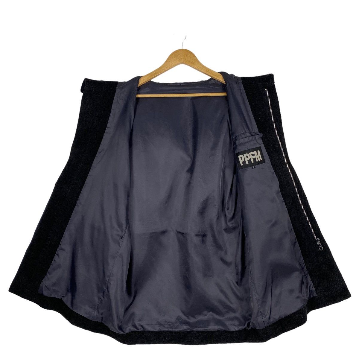 PPFM wool overcoat hoodie