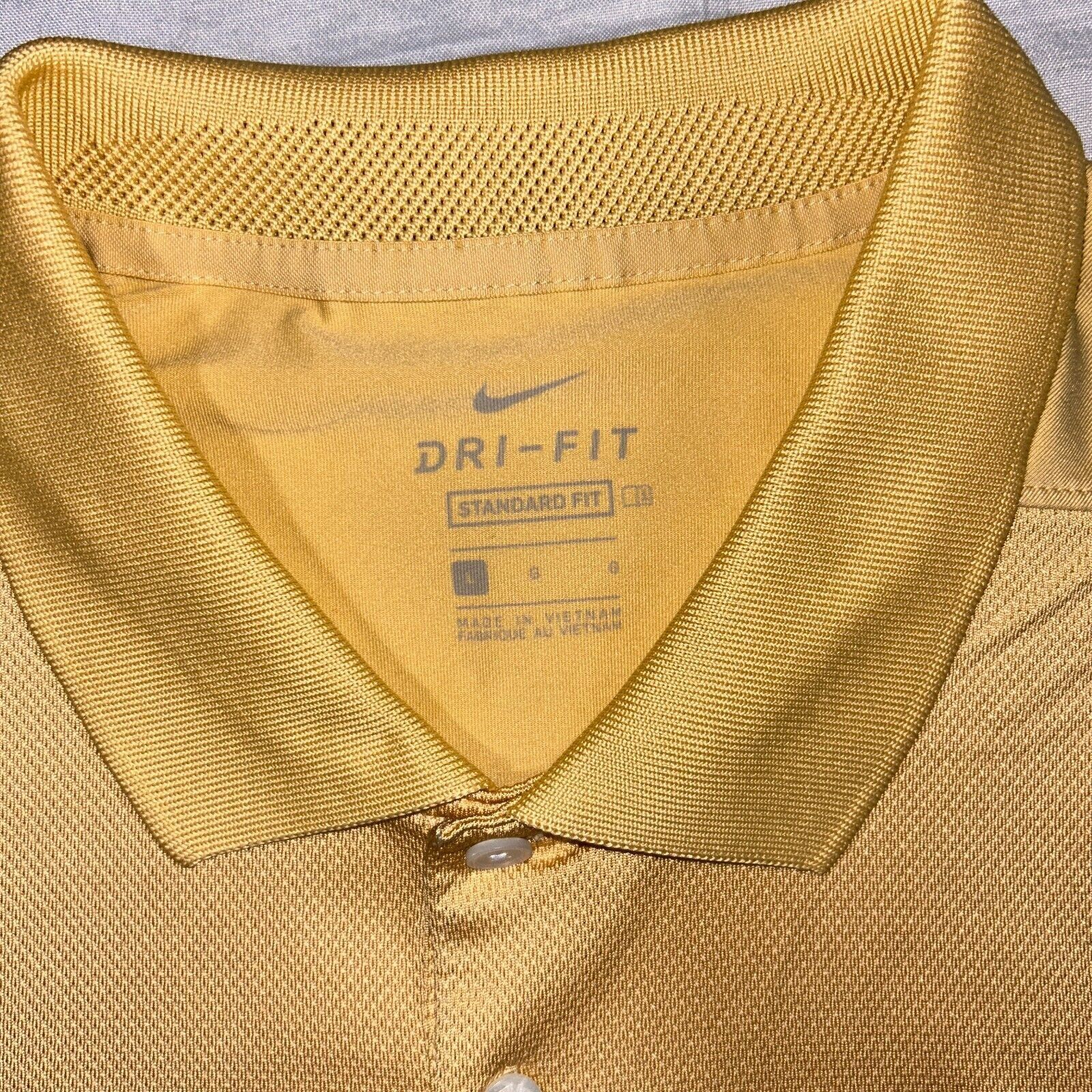 Nike Nike Dri-Fit Golden Yellow Striped Athletic Collared Polo Sh Size US L / EU 52-54 / 3 - 5 Thumbnail