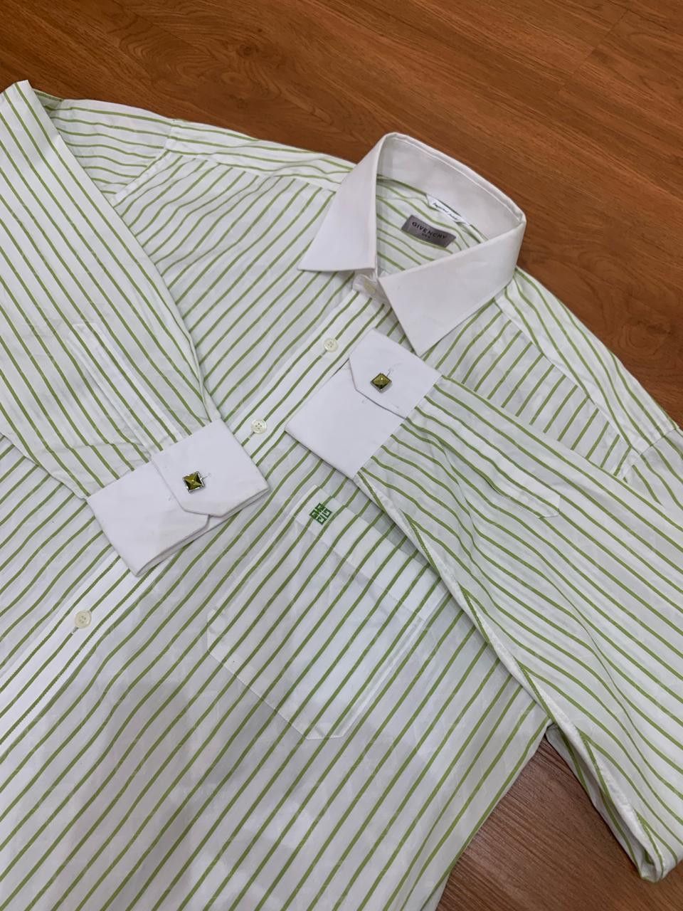 Givenchy 2000s Givenchy stripe diamond pattern button upshirt Size US XL / EU 56 / 4 - 8 Thumbnail
