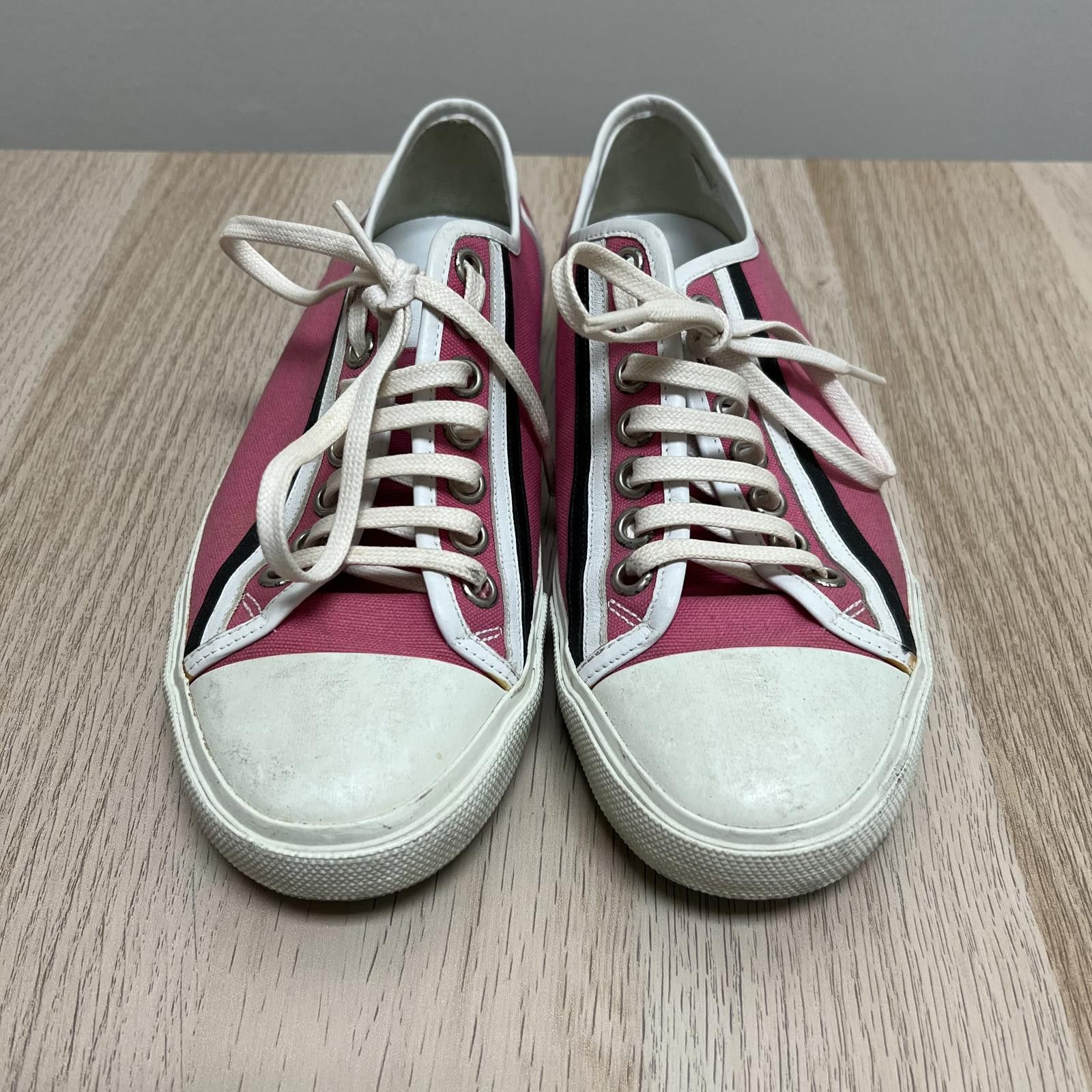 Dior Christian Dior Vintage Pink Canvas Low Top Sneakers Size US 8.5 / IT 38.5 - 2 Thumbnail