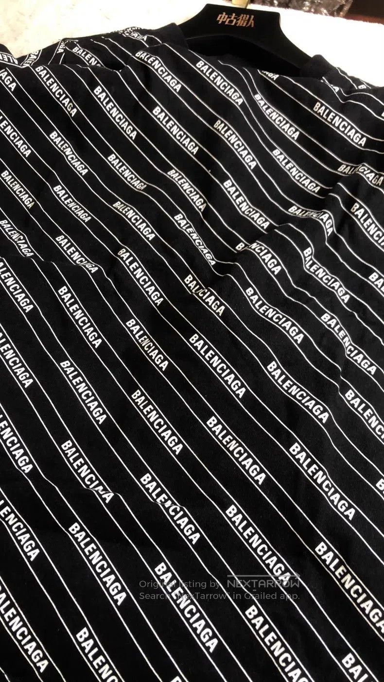 Balenciaga Balenciaga Black Full Print Bullet Hole Letter Short Sleev Size US L / EU 52-54 / 3 - 4 Thumbnail