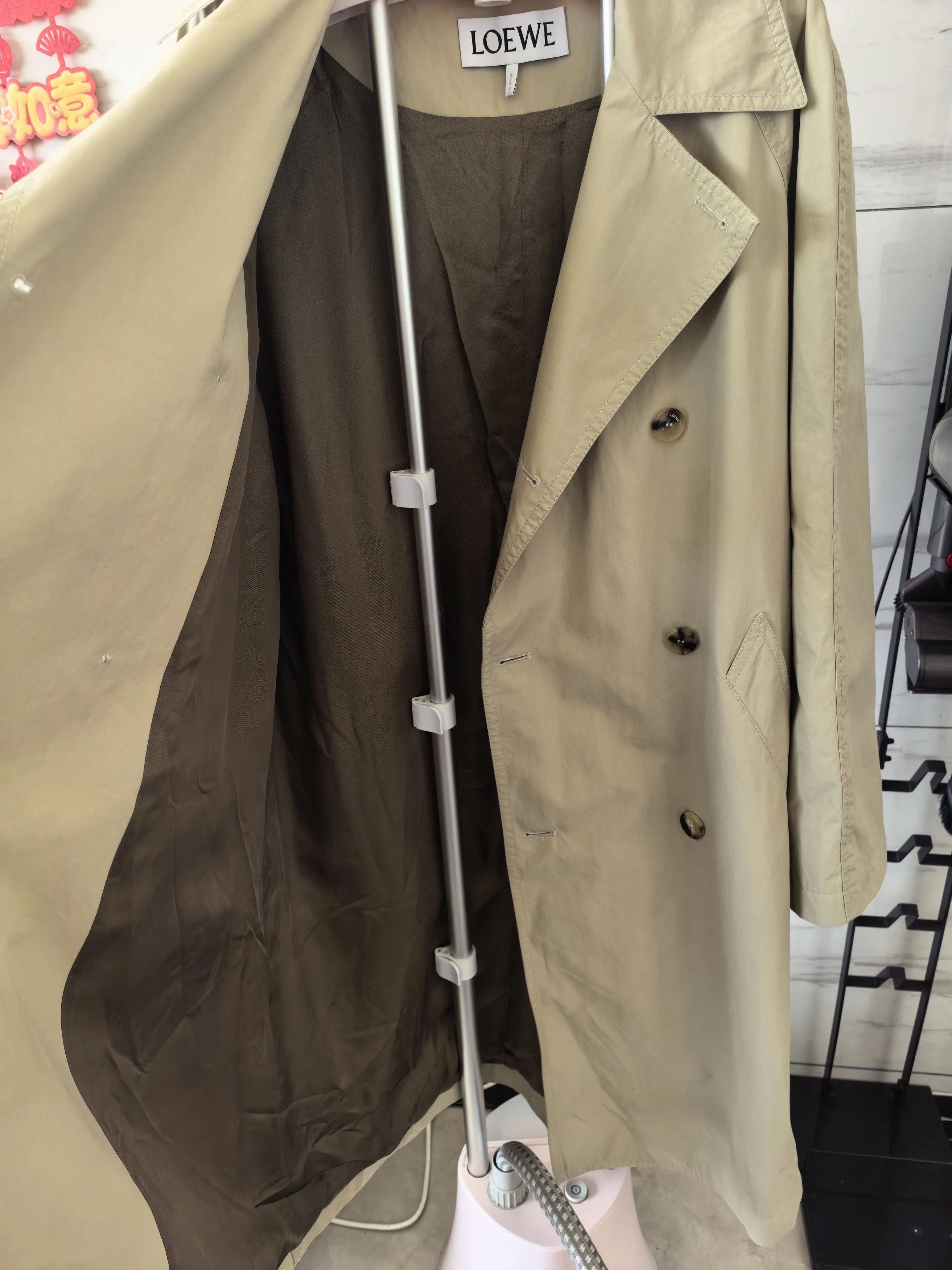 Loewe LOEWE FW22 Khaki Mid-Length Trench Coat EU48 Size US M / EU 48-50 / 2 - 9 Thumbnail