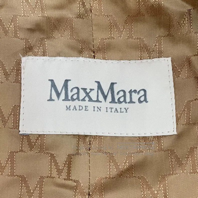 Max Mara Brown Wool Lapel Double Breasted Long Sleeve Belt