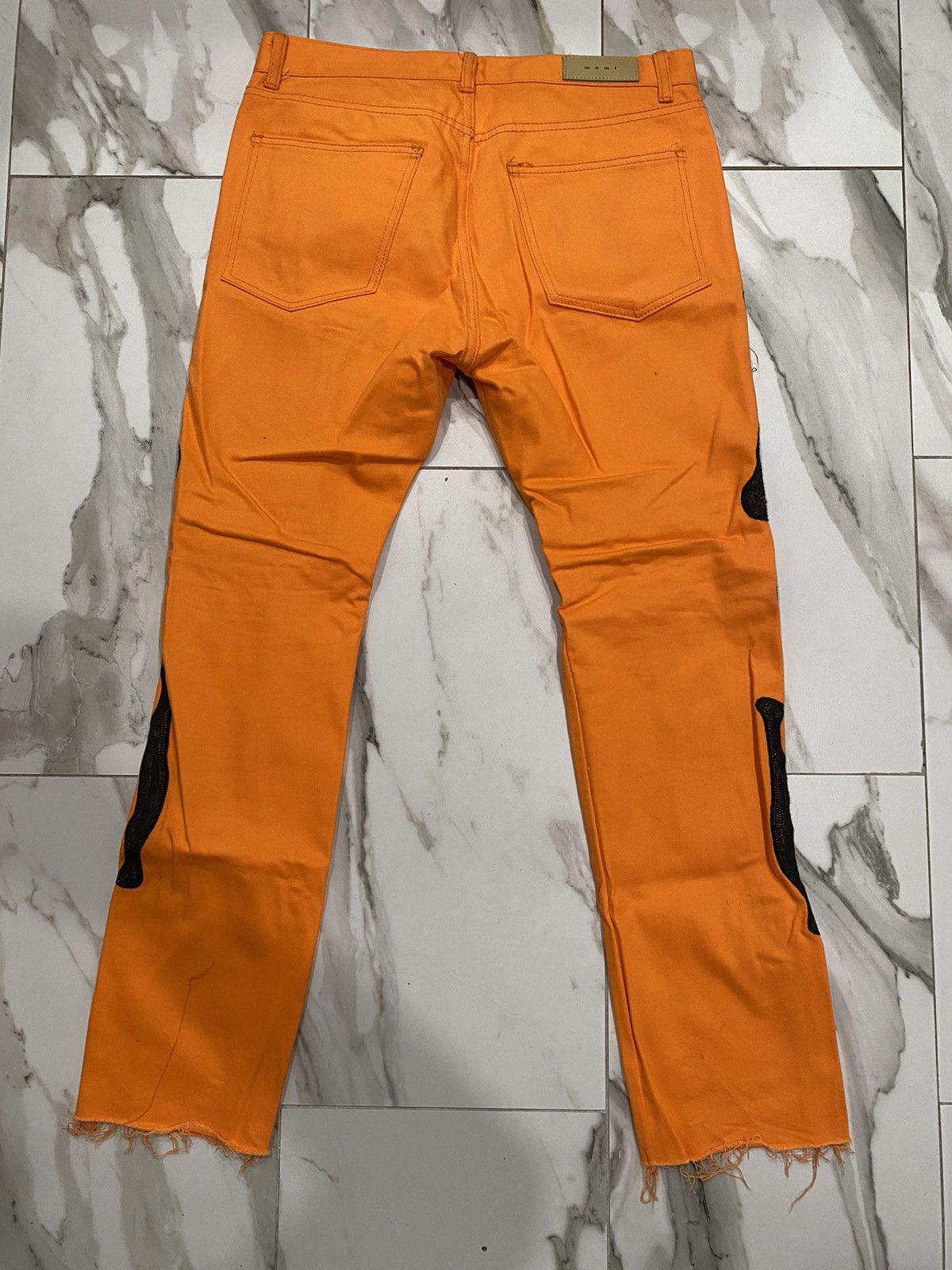 MNML Orange Skeleton Denim Size US 33 - 3 Thumbnail