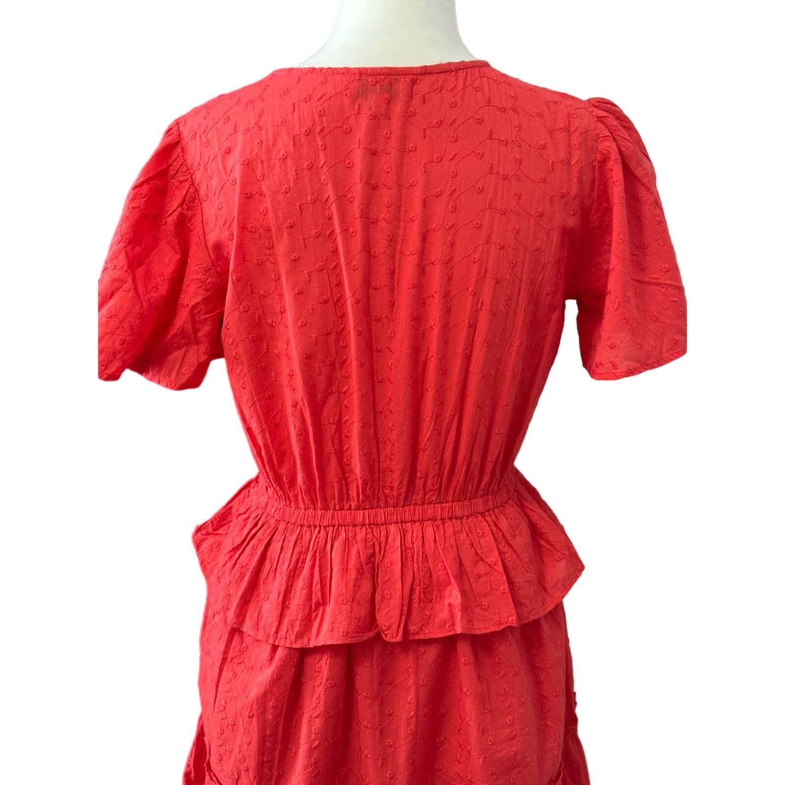 Other NSR Kailani Dress Tiered VNeck Eyelet Lace Cotton Red S NWOT Size S / US 4 / IT 40 - 5 Thumbnail
