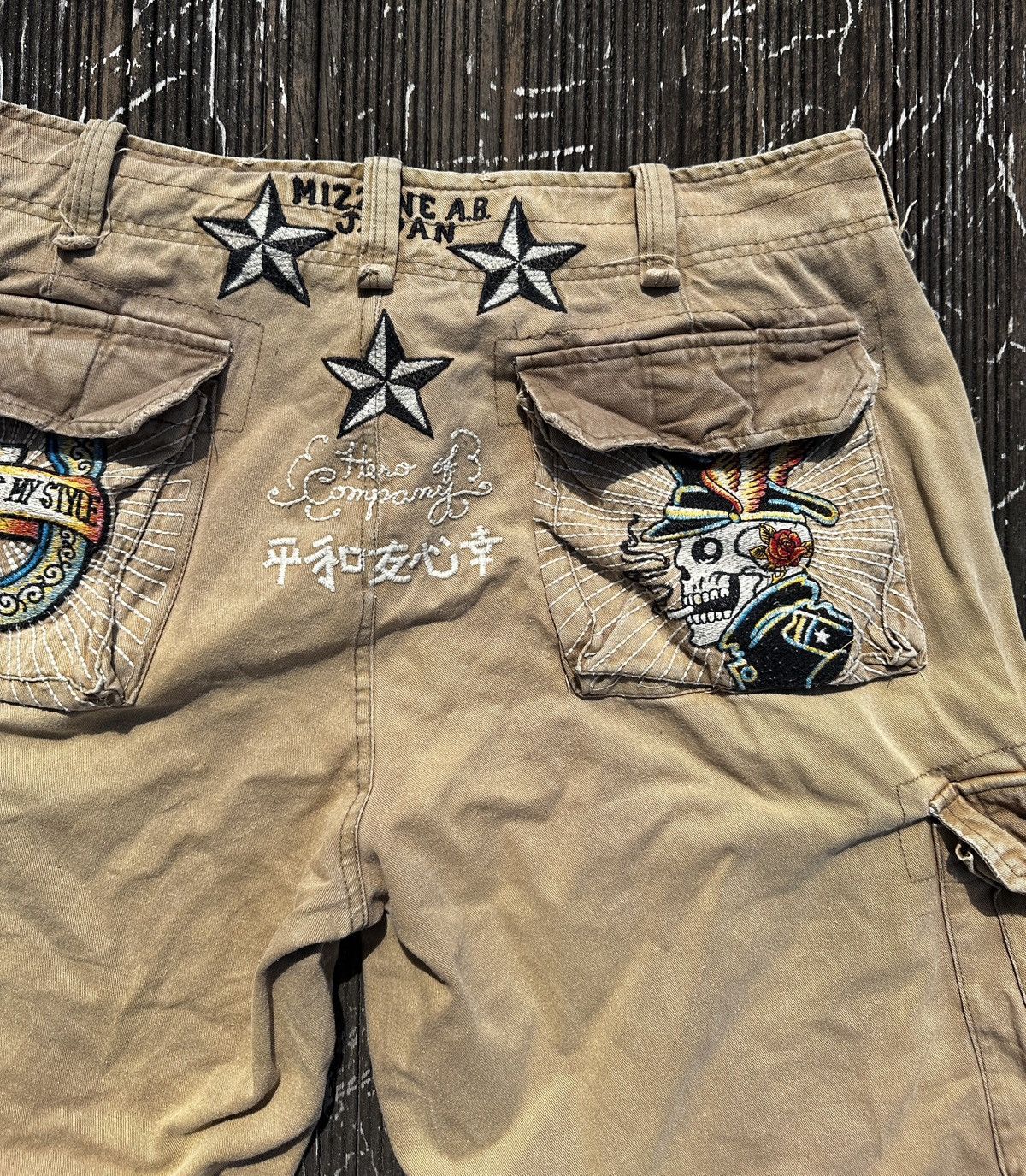 Christian Audigier × Ed Hardy × Japanese Brand Minute Mirth X Ed Hardy Cargo Shorts Size US 38 / EU 54 - 4 Thumbnail