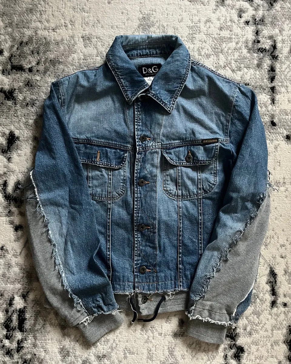 Dolce & Gabbana × Vintage AW05 Dolce & Gabbana Denim Hybrid Jacket Size US S / EU 44-46 / 1 - 1 Thumbnail