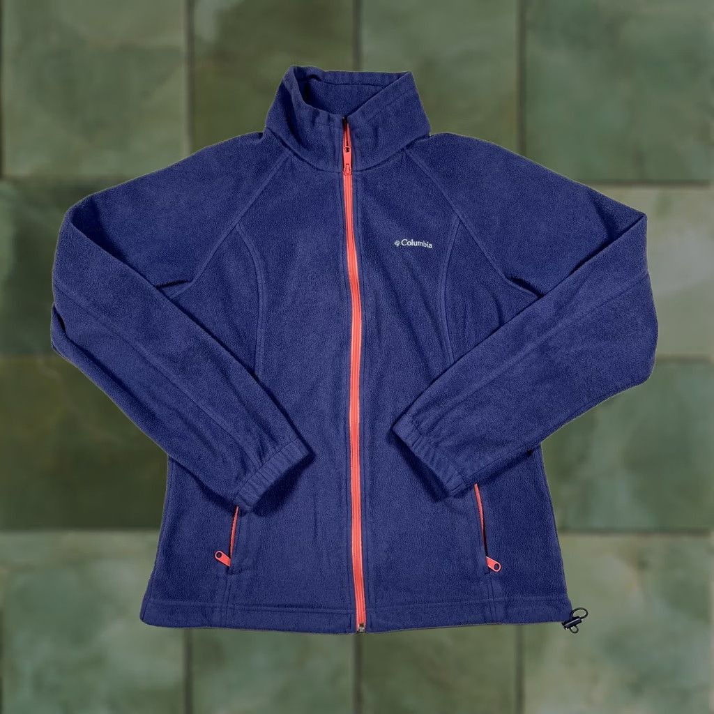 Vintage Columbia Jacket Womens Large Purple Full Zip Fleece Coral Trim Outdoor Hiking Size L / US 10 / IT 46 - 1 Thumbnail