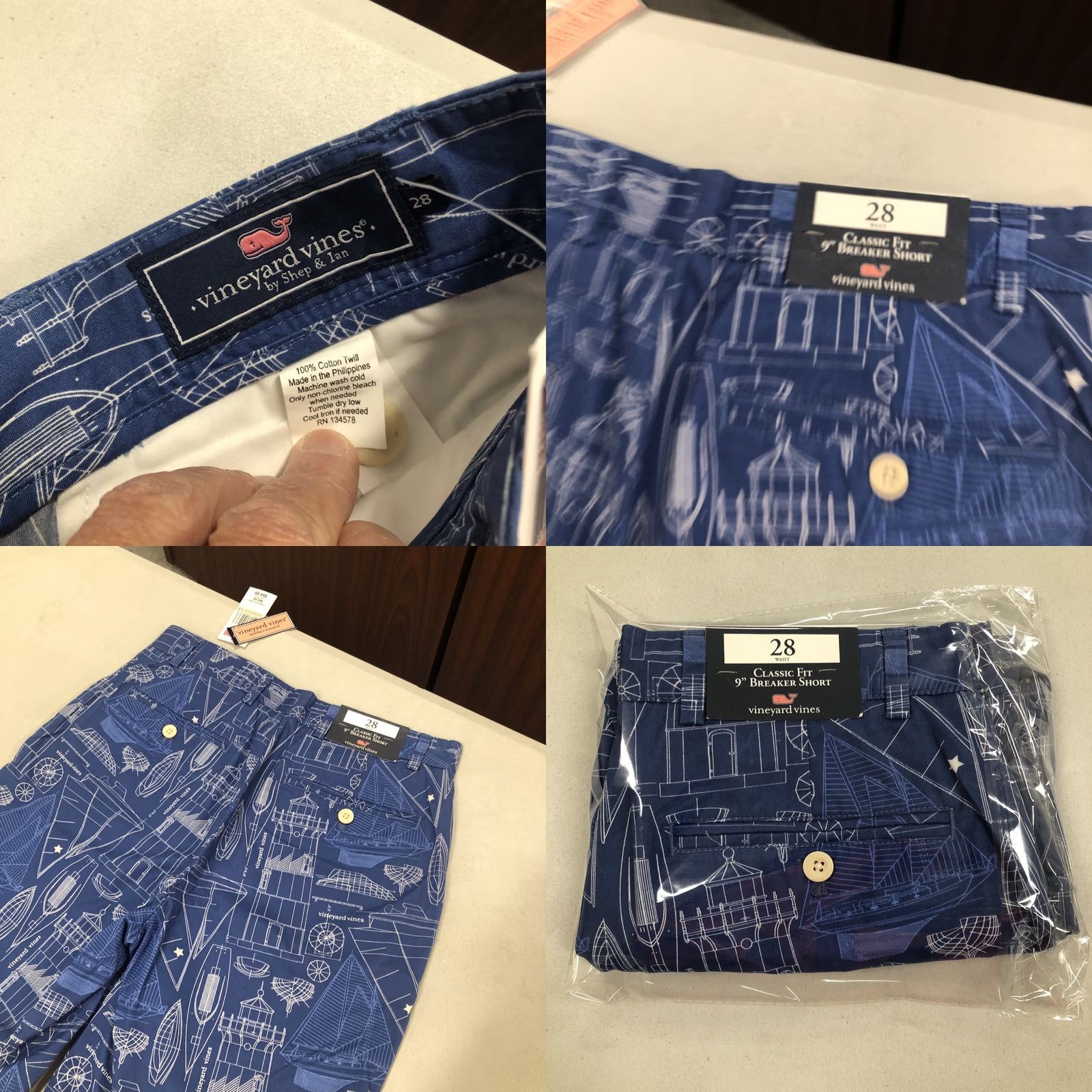 Vineyard Vines Vineyard Vines Shorts Mens 28 CHINO BERMUDA Cape Cod Blueprint Breaker 9” Size US 28 / EU 44 - 8 Thumbnail