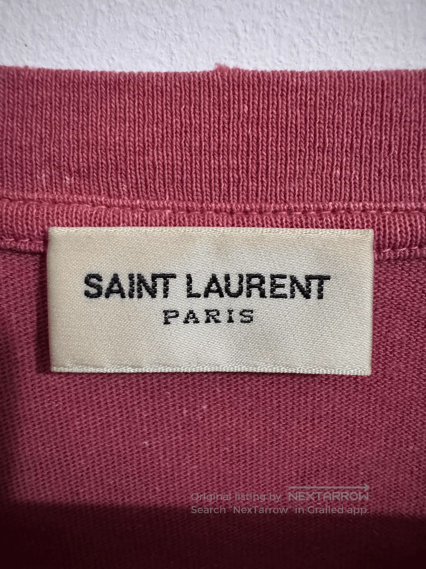 Saint Laurent Pink Logo T-Shirt.