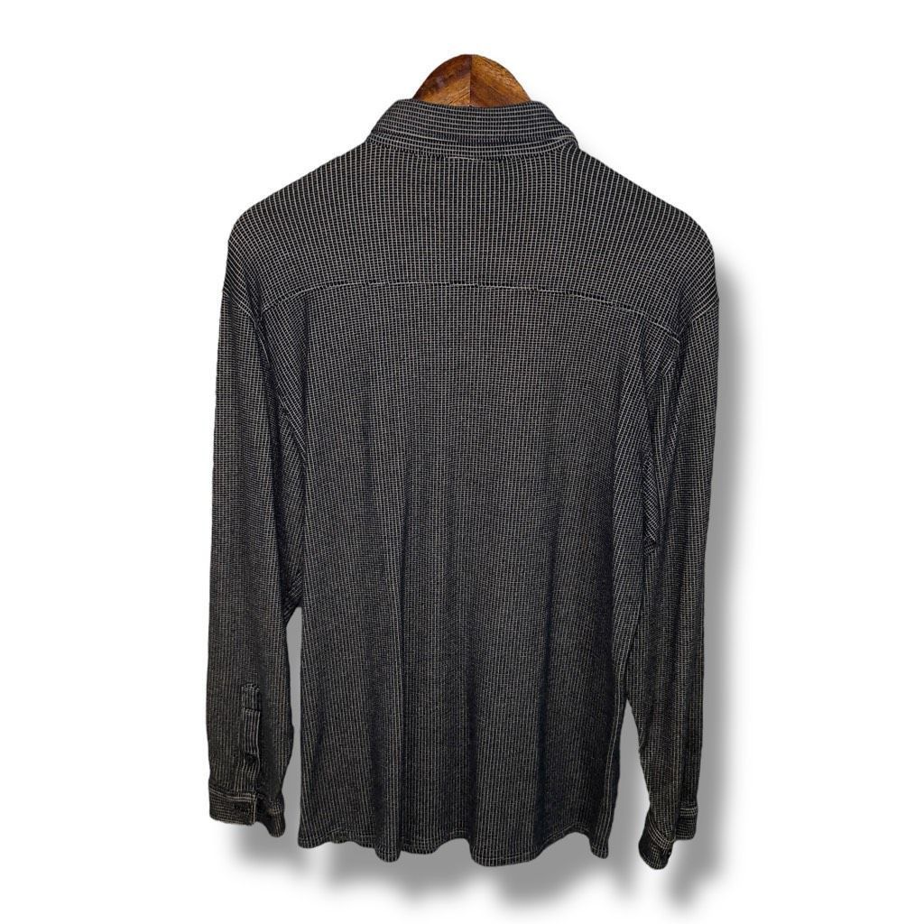 Perry Ellis Perry Ellis Tom Ford Era Black Knit Button Up Shirt L Size US L / EU 52-54 / 3 - 5 Thumbnail