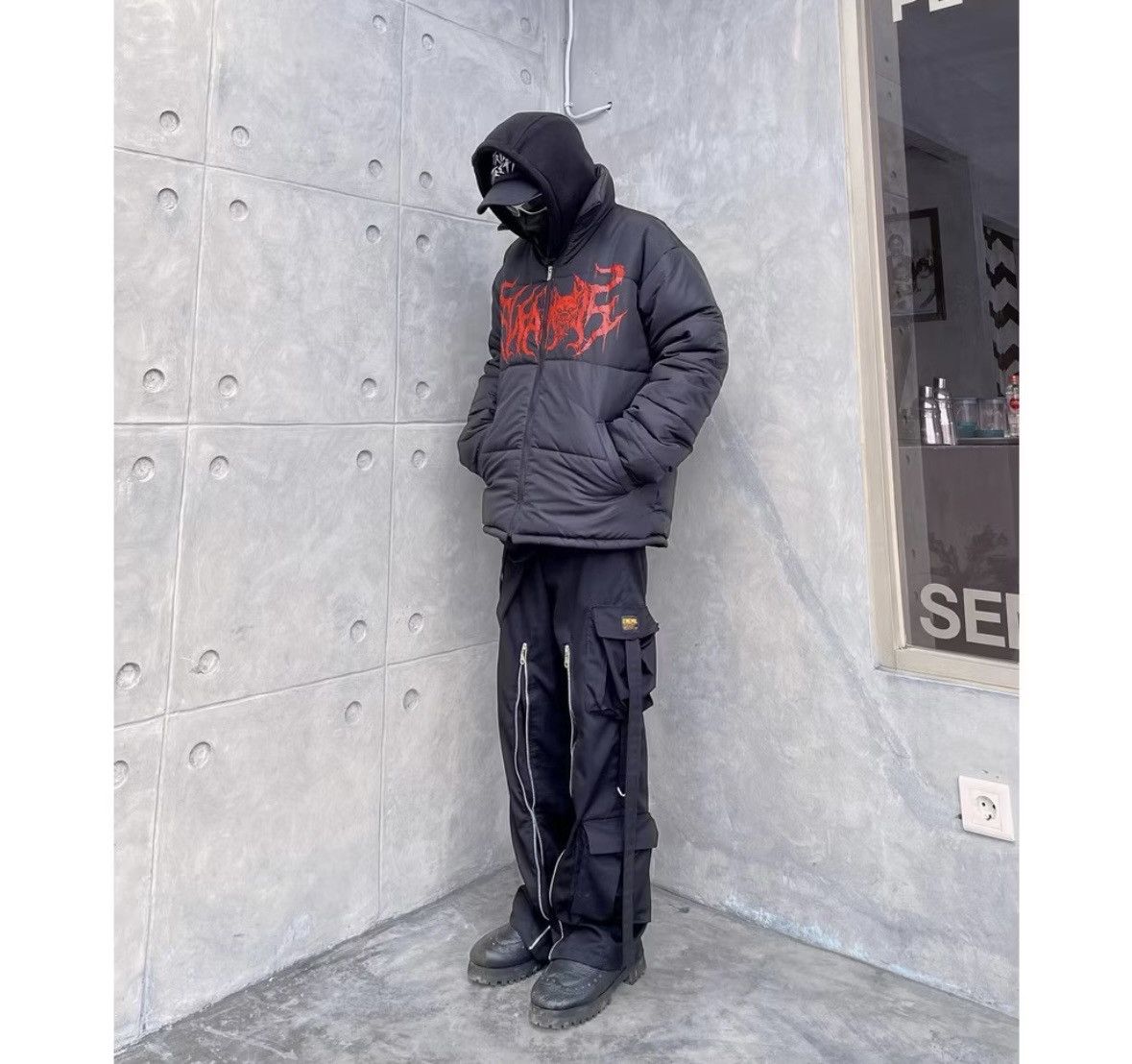 Other Puffer jacket cerberus black streetwear Size US L / EU 52-54 / 3 - 6 Thumbnail