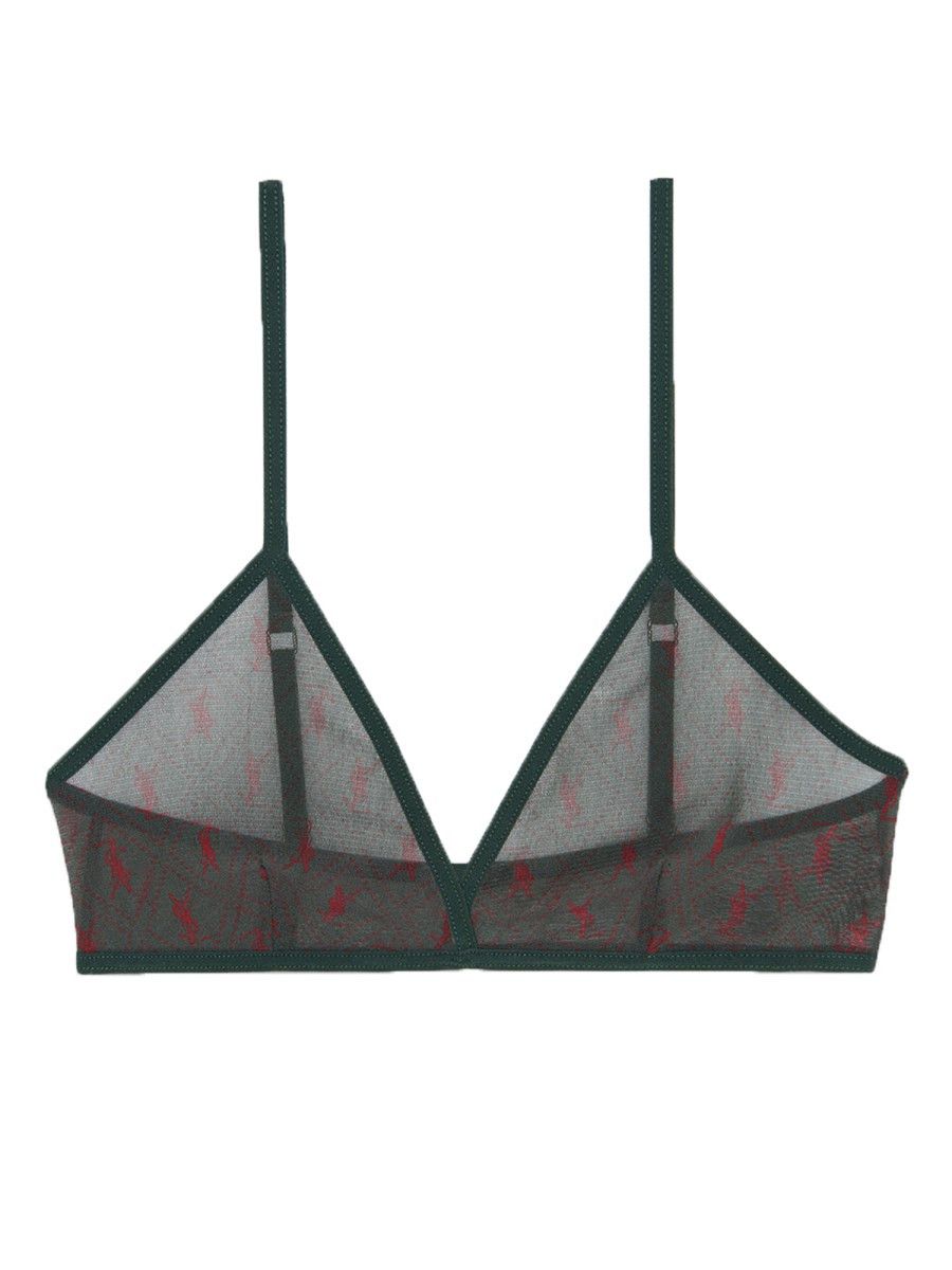 Saint Laurent Paris o1y0126 Size : M / Logo-print Bra in Military Green Size ONE SIZE - 1 Thumbnail