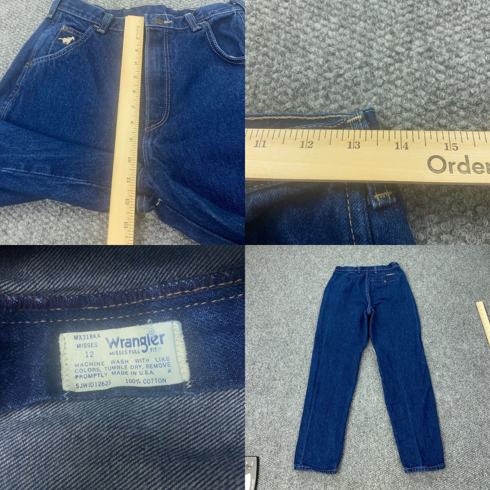 Wrangler VINTAGE Wrangler Jeans Womens Size 12 Blue High-Rise Tapered Made In USA 80s Mom Size 27" / US 4 / IT 40 - 8 Thumbnail