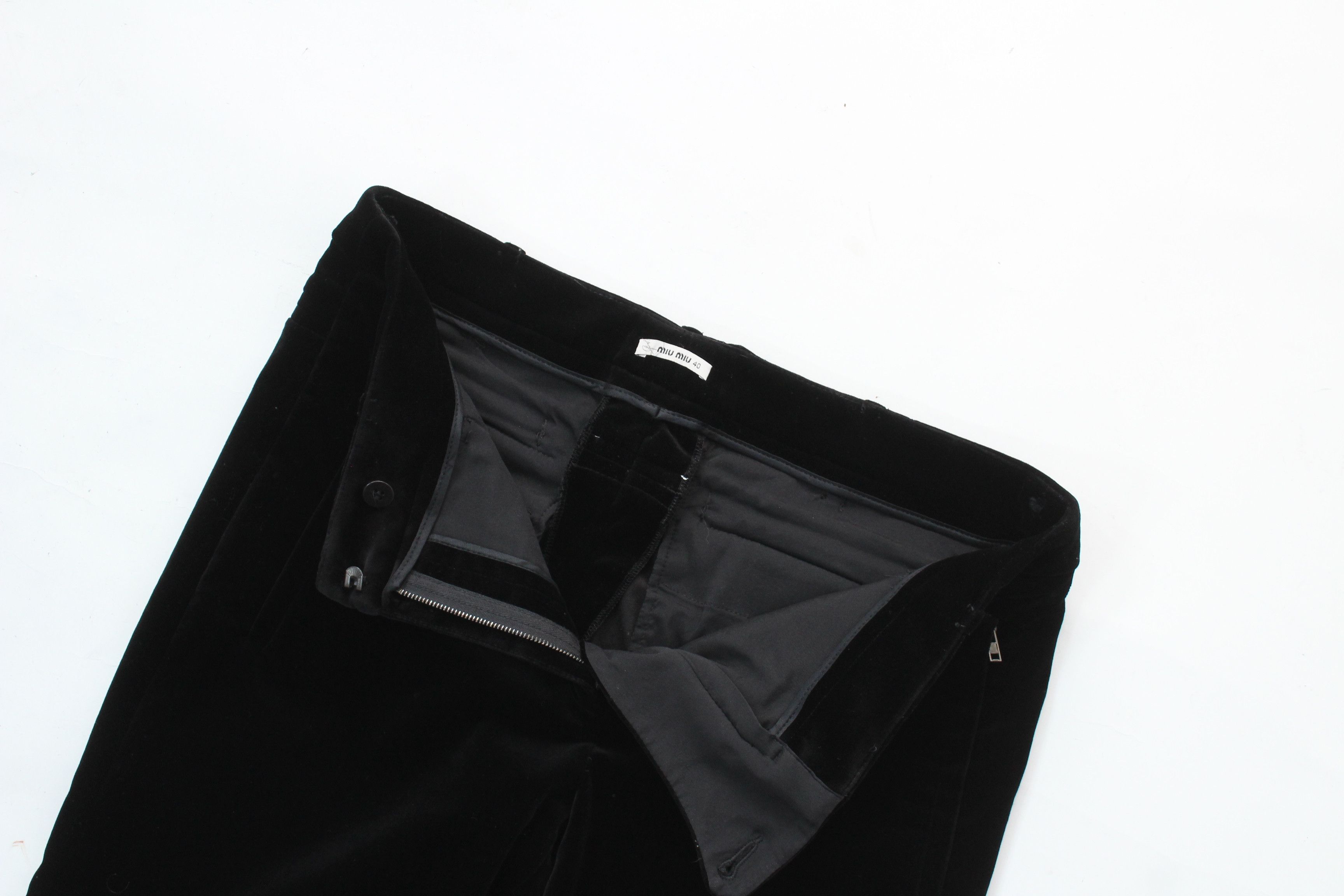 Miu Miu Miu Miu Black Velvet Ankle Zip Trousers Pants IT 40 Size 27" / US 4 / IT 40 - 9 Thumbnail
