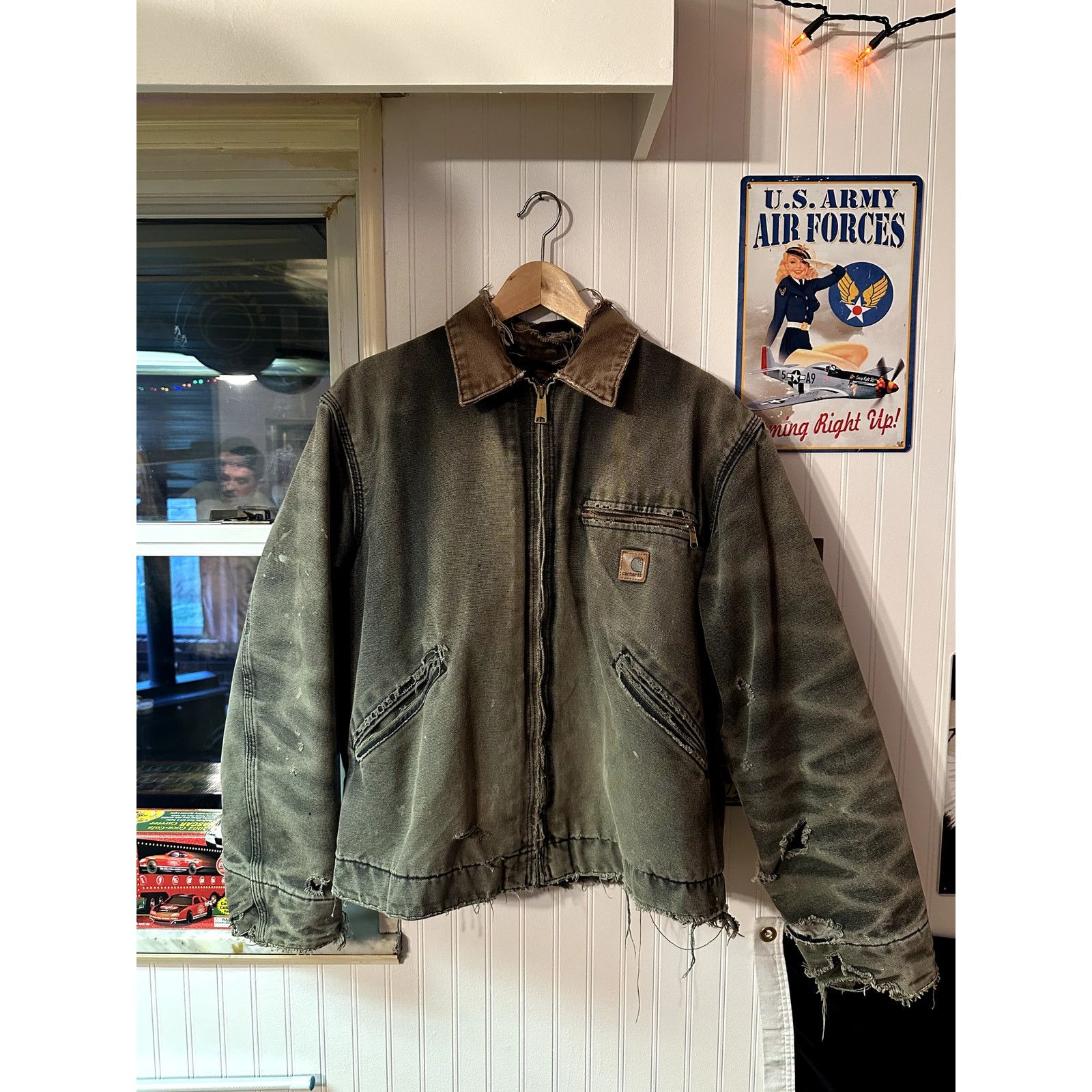 Vtg 90s Thrashed Carhartt Black Size M