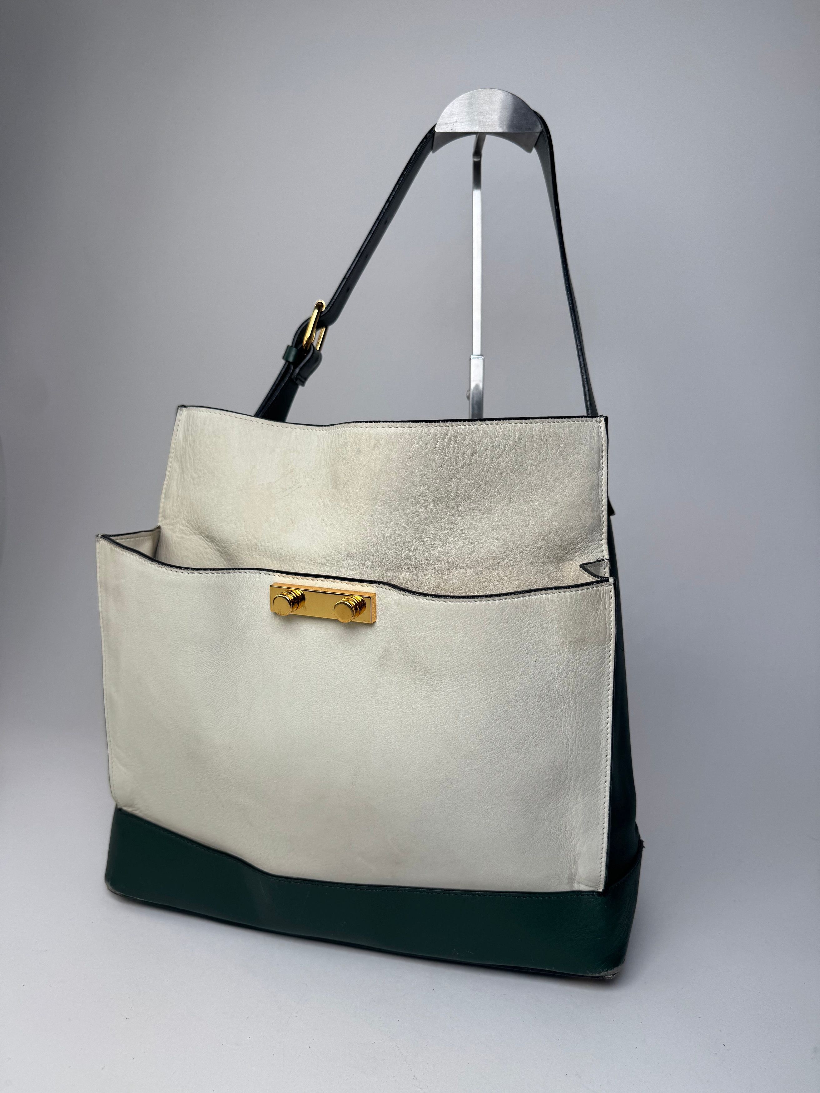 Marni Vintage Leather Bag White Green Size ONE SIZE - 1 Thumbnail