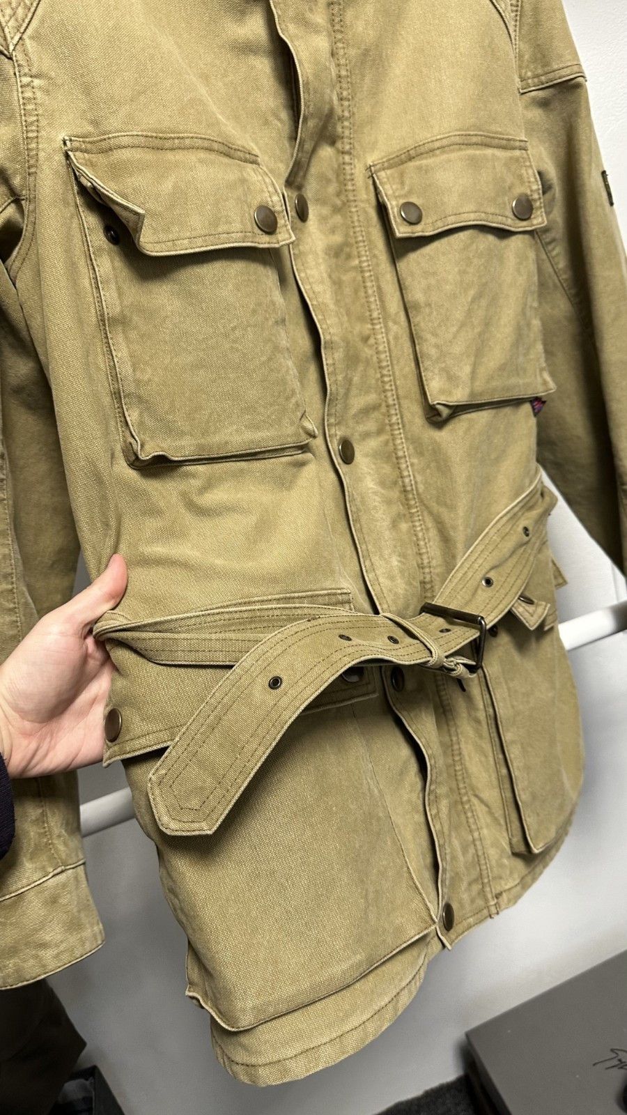 Belstaff Belstaff Men’s Roadmaster Beige Cotton Belted Jacket 1943 Size US L / EU 52-54 / 3 - 4 Thumbnail