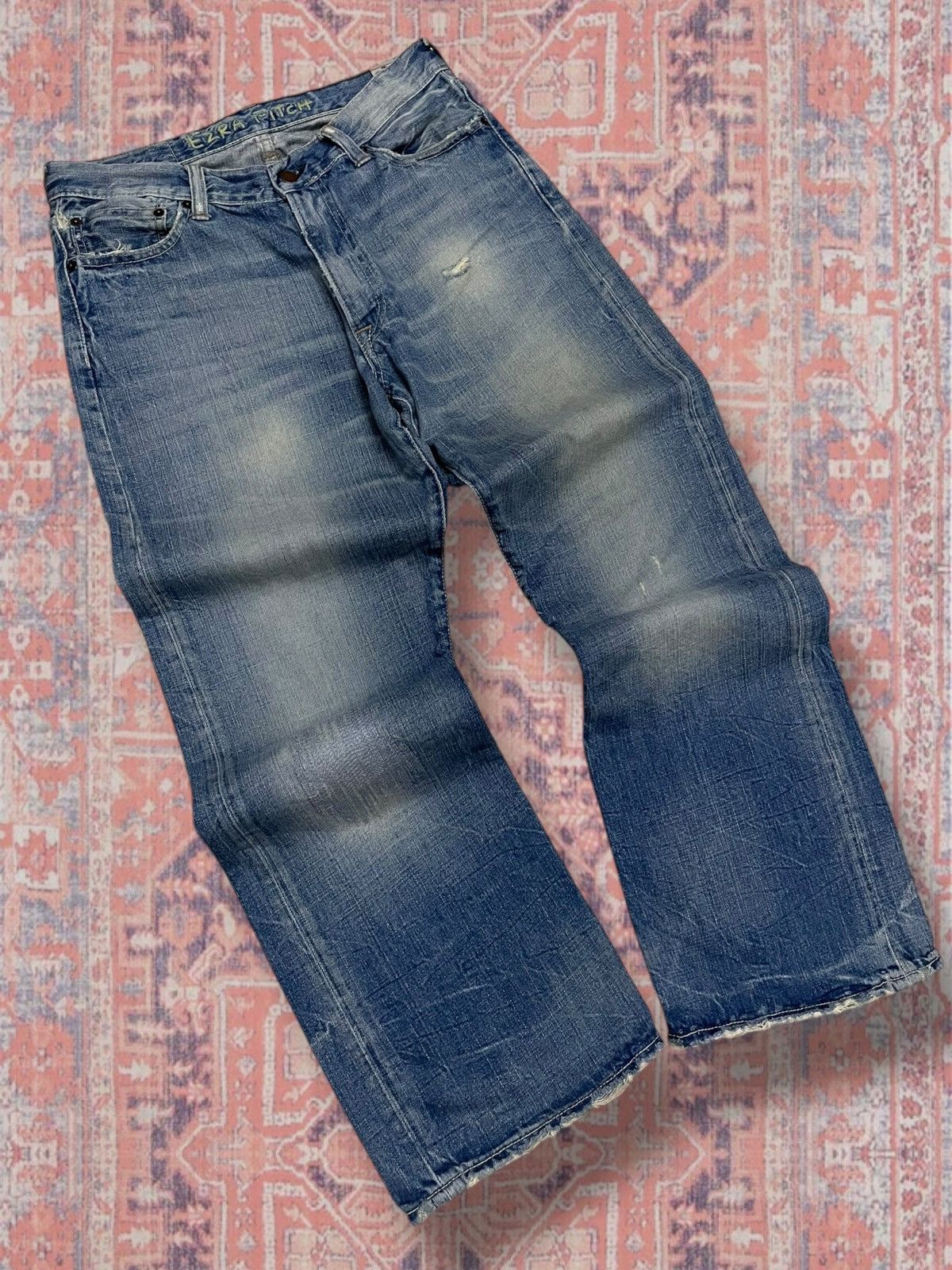 Japanese Brand Vintage Rare 1990s Designer Japan Ezra Fitch Mudwash Flared Size US 30 / EU 46 - 2 Thumbnail